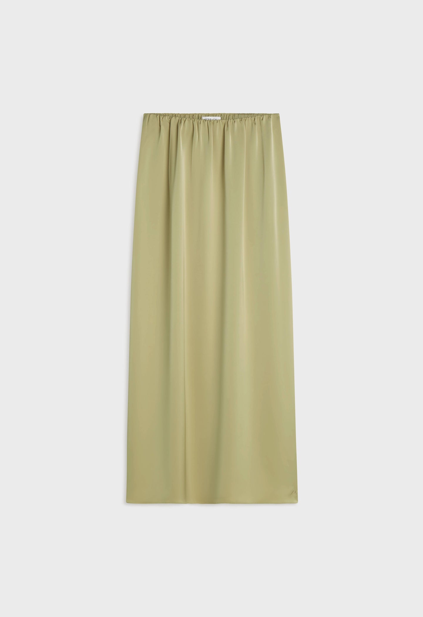 Satin Bias Skirt | Grey Green