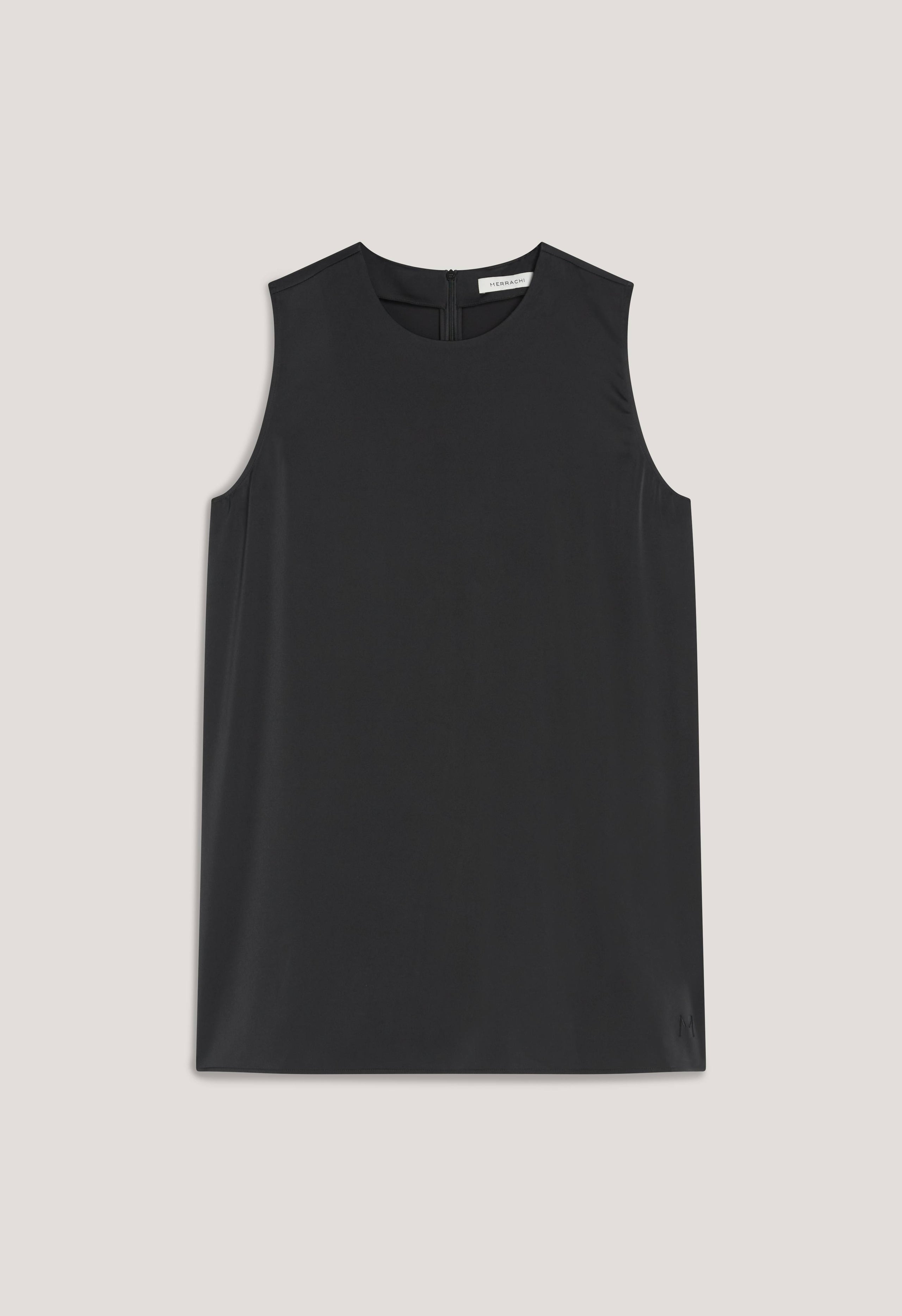 Satin Sleeveless Top | Black