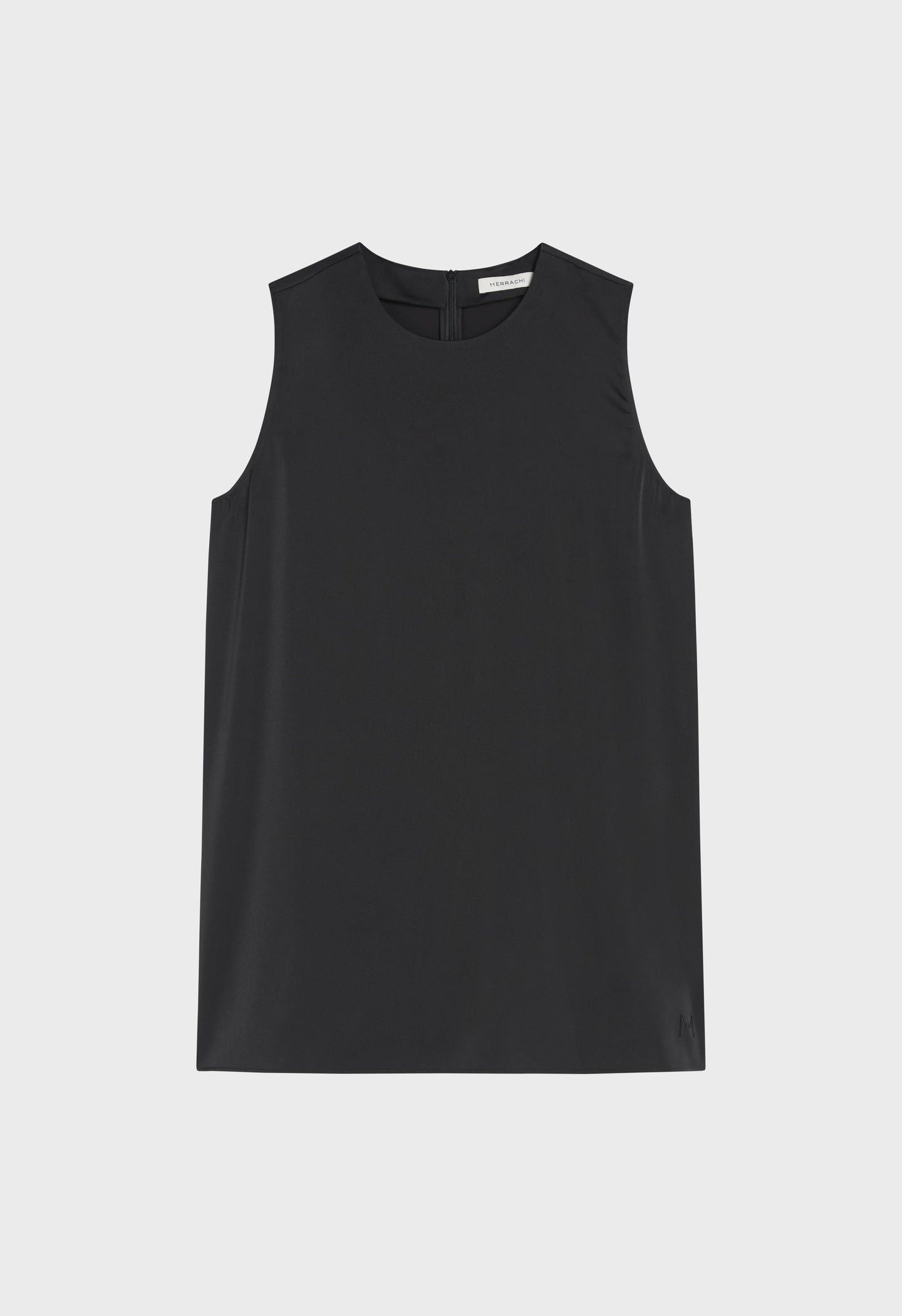 Satin Sleeveless Top | Black