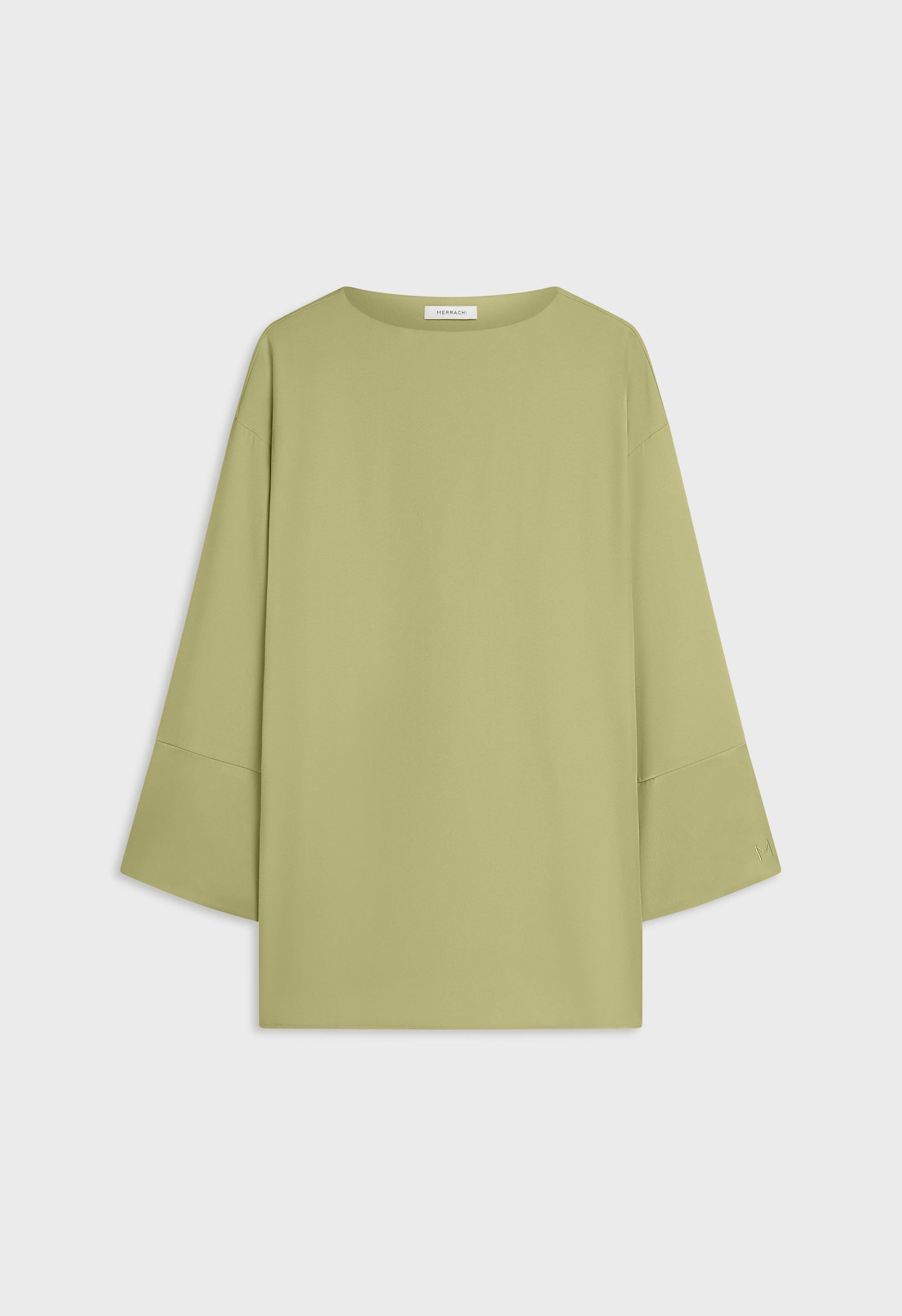 Satin Trim Blouse | Soft Khaki