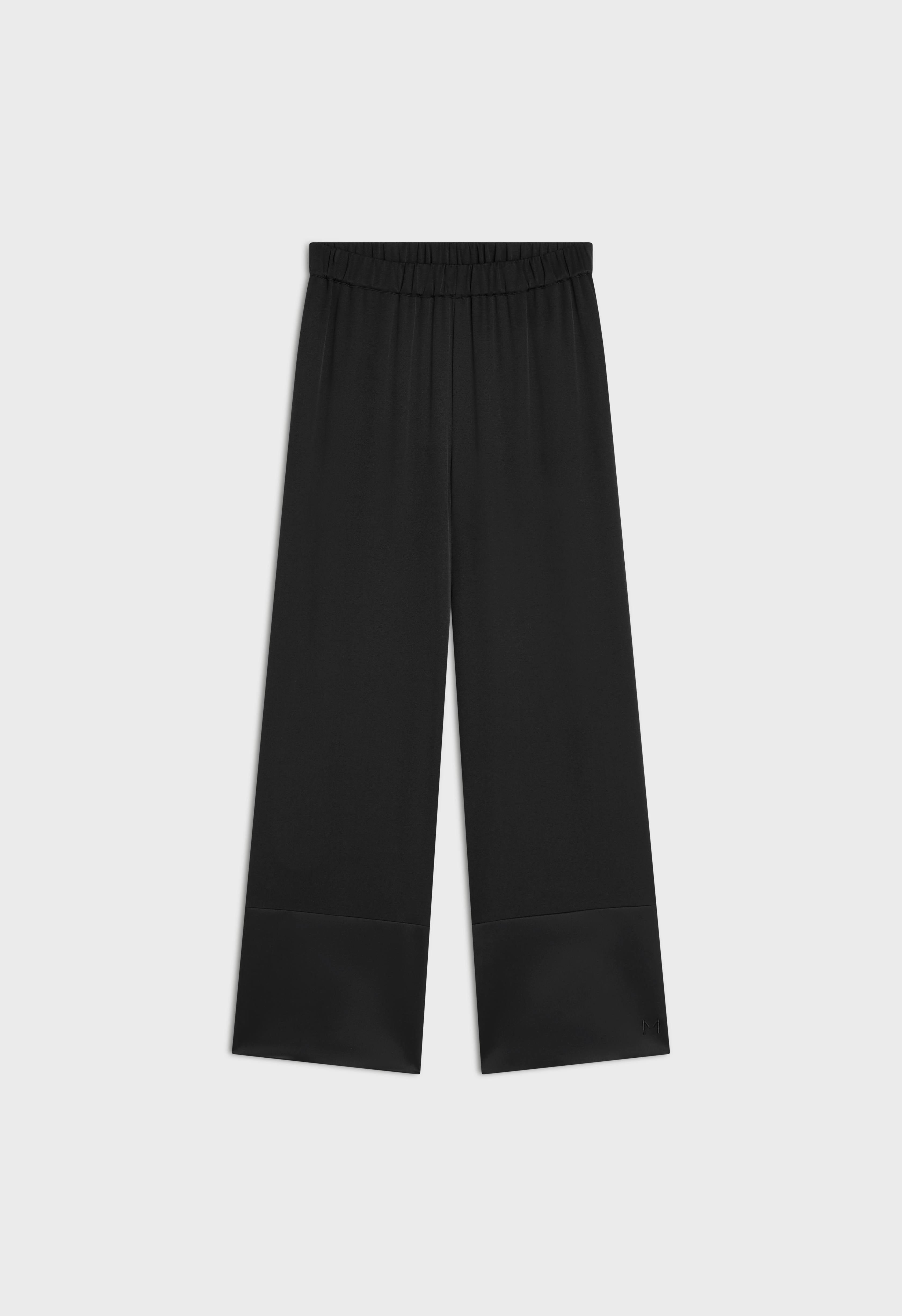 Satin Trim Trouser | Black