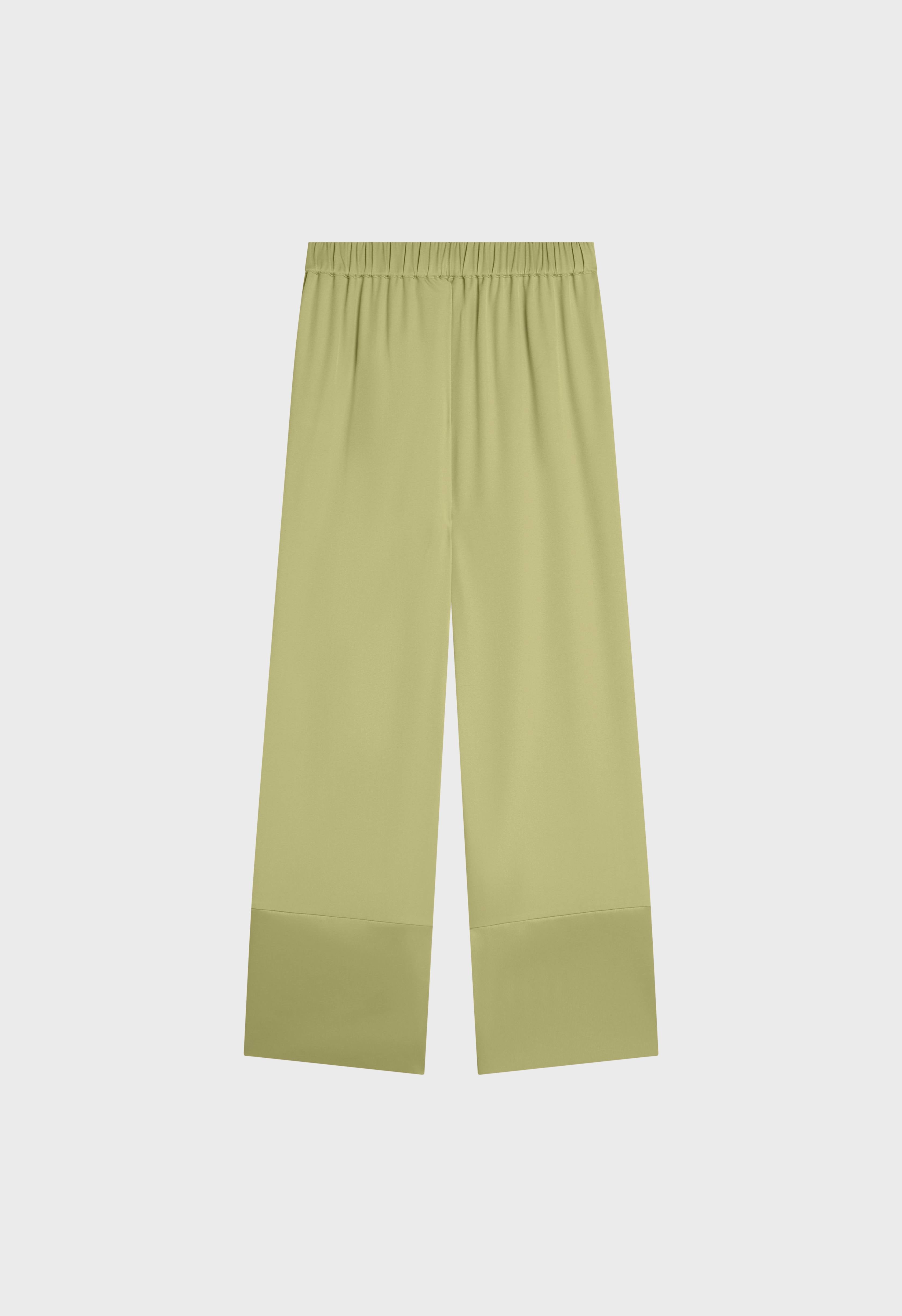 Satin Trim Trouser | Soft Khaki