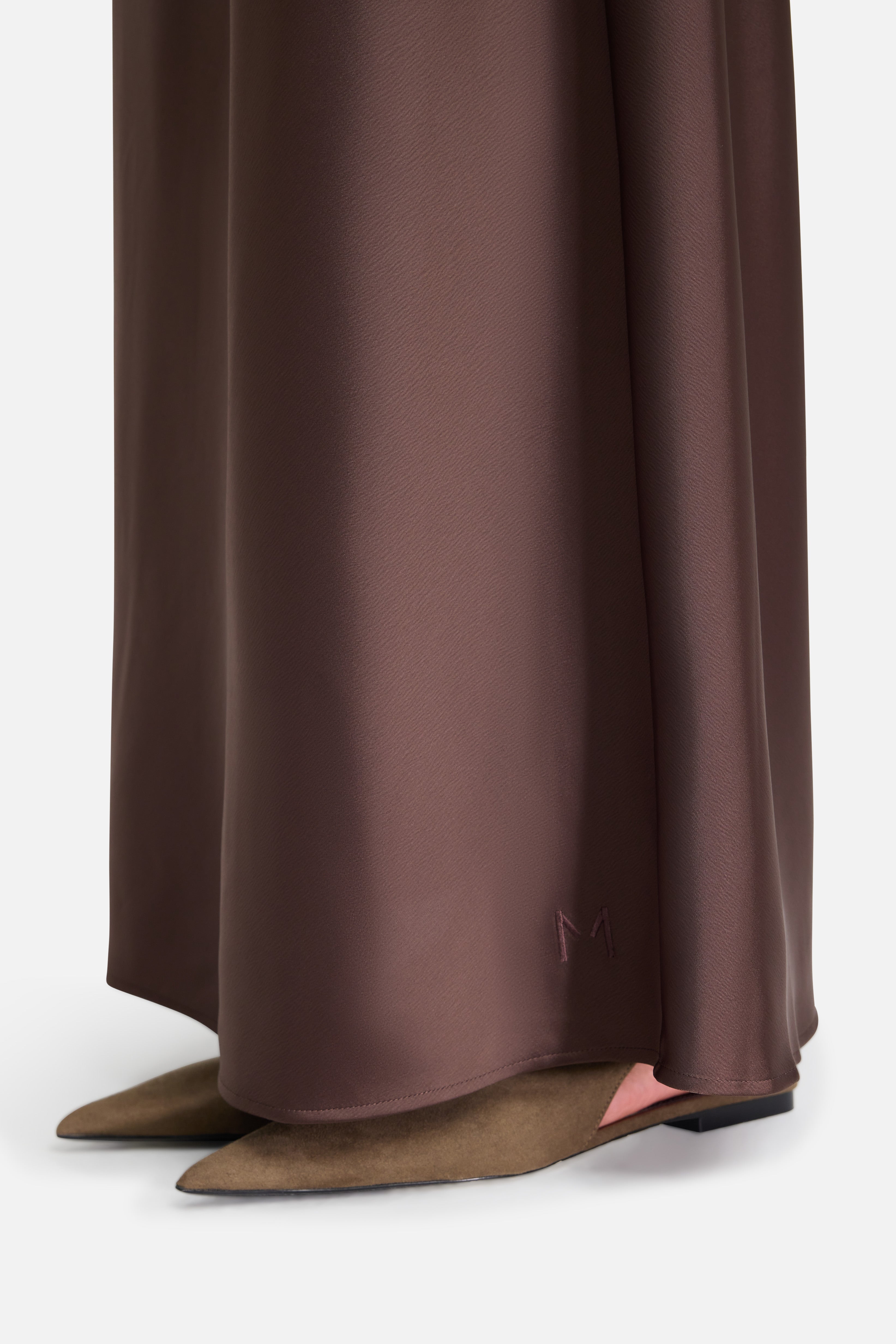 Satin Skirt | Dark Brown