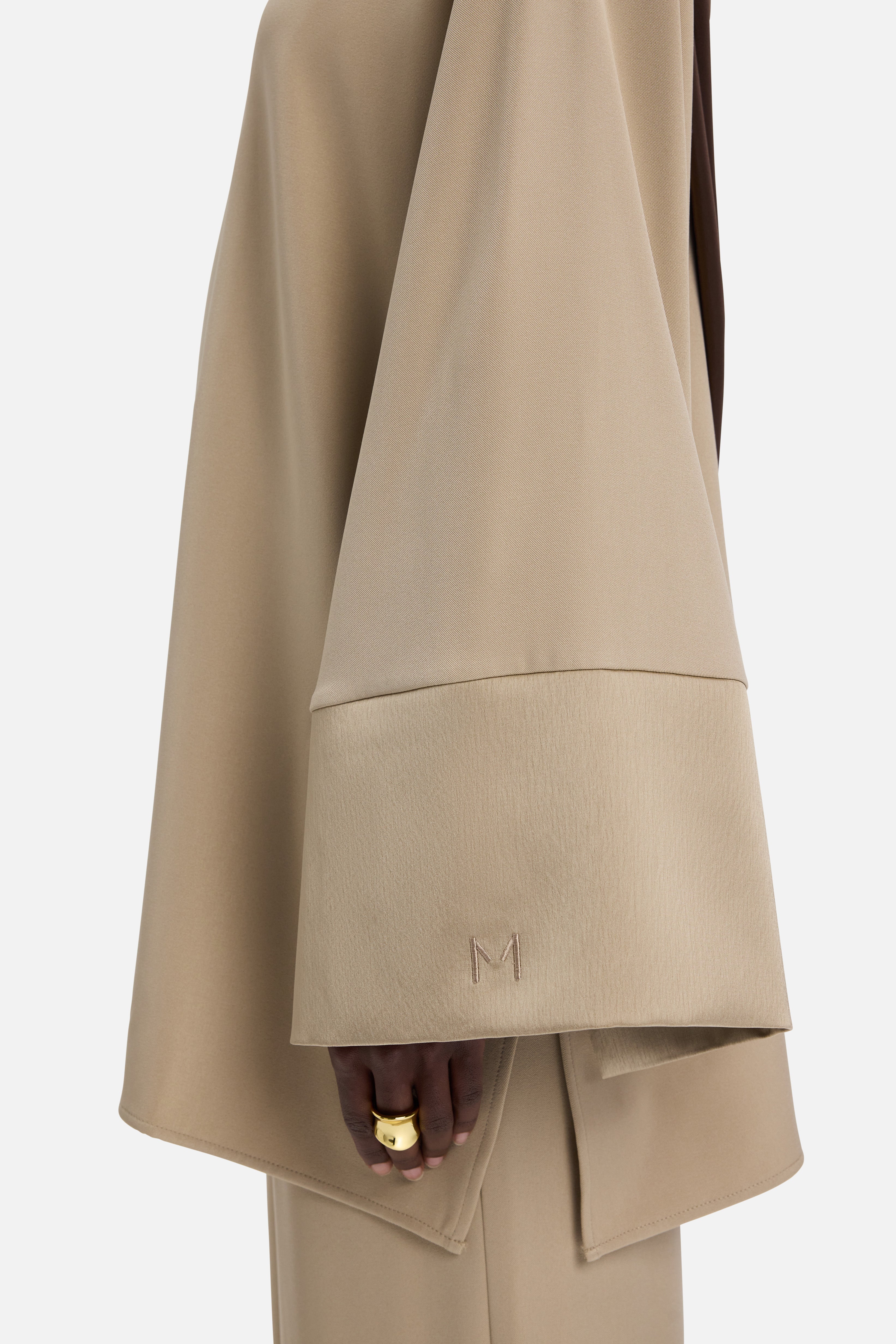 Satin Trim Blouse | Mocha