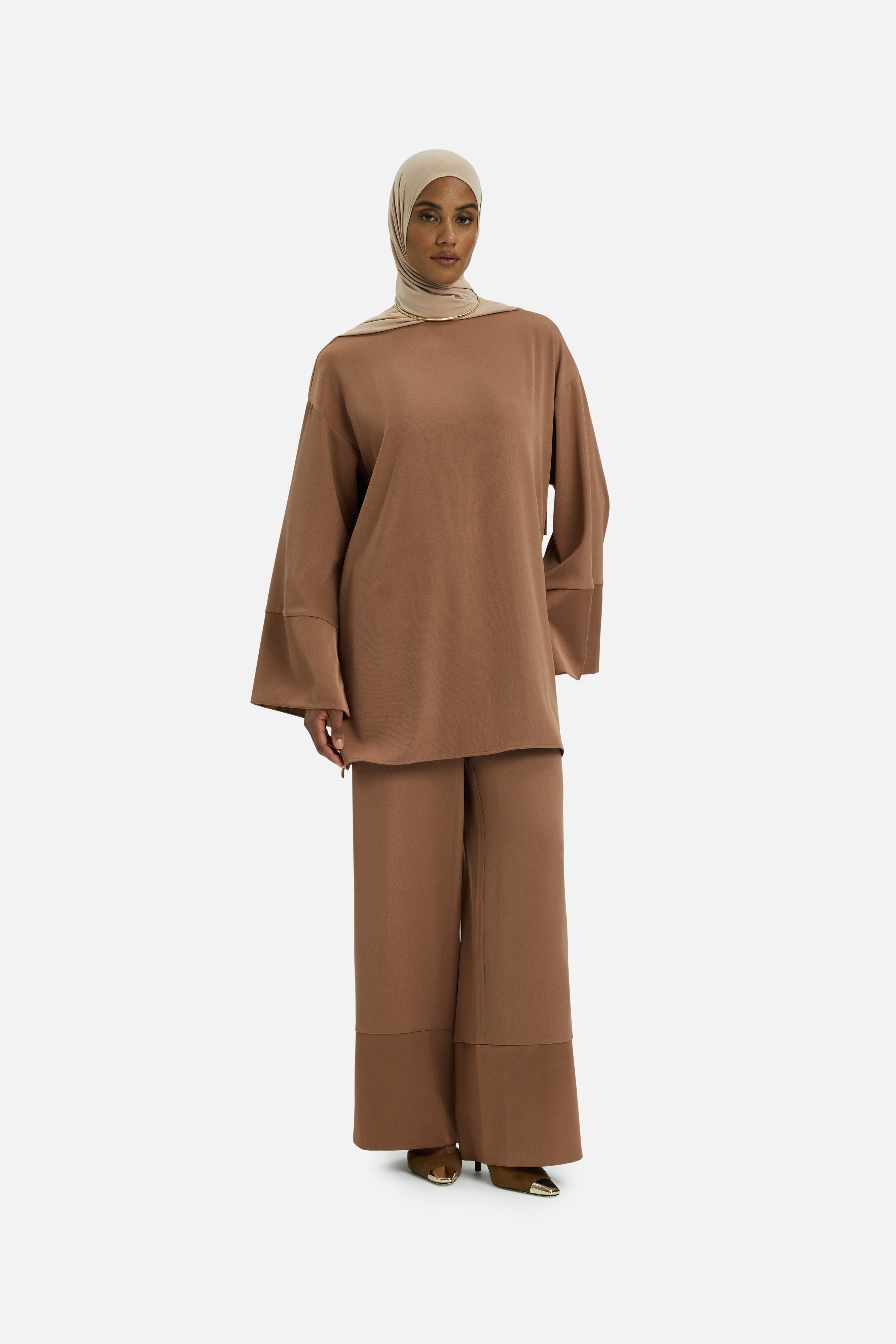 Satin Trim Blouse | Soft Bordeaux