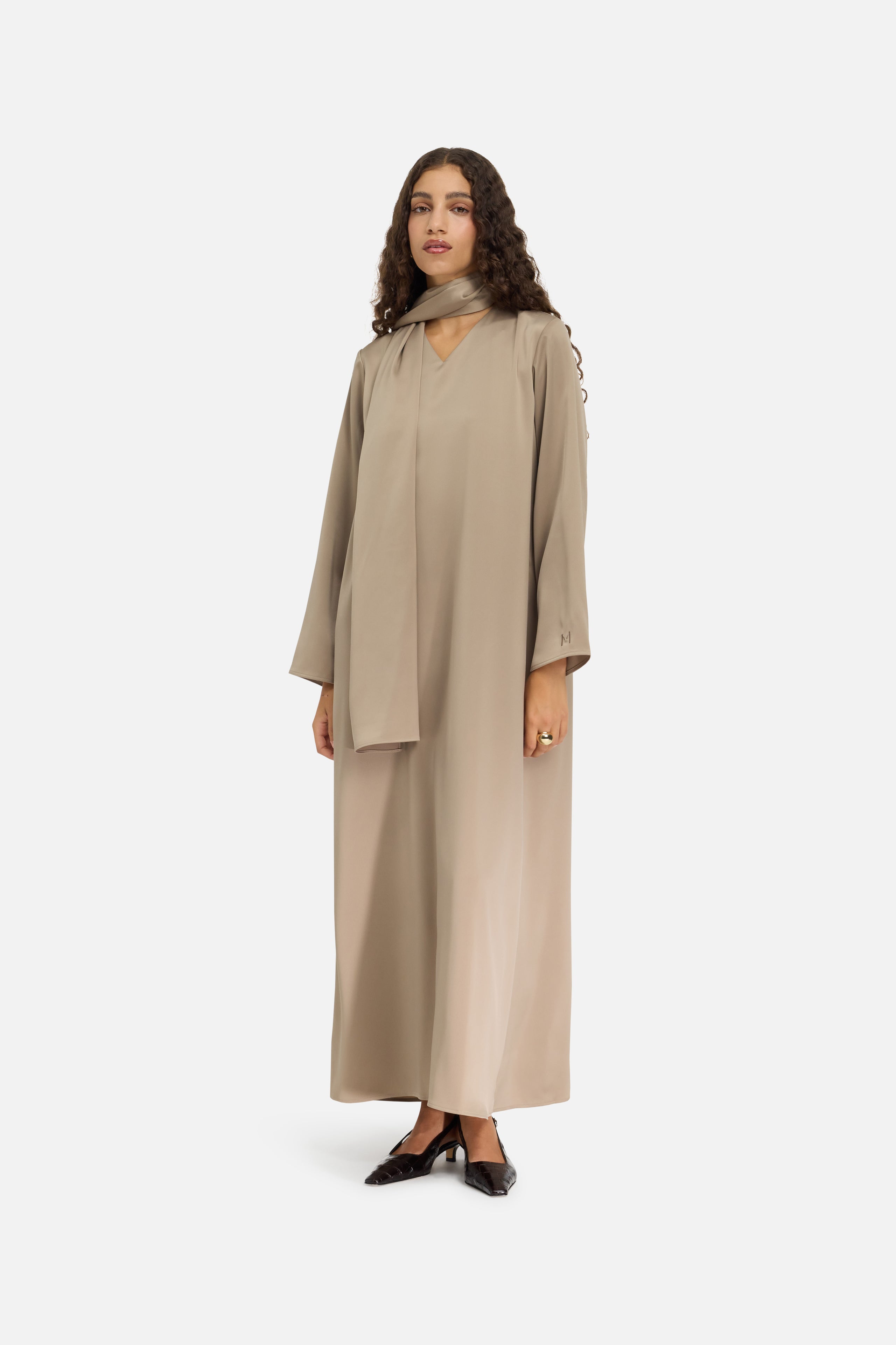 Shawl Dress | Khaki