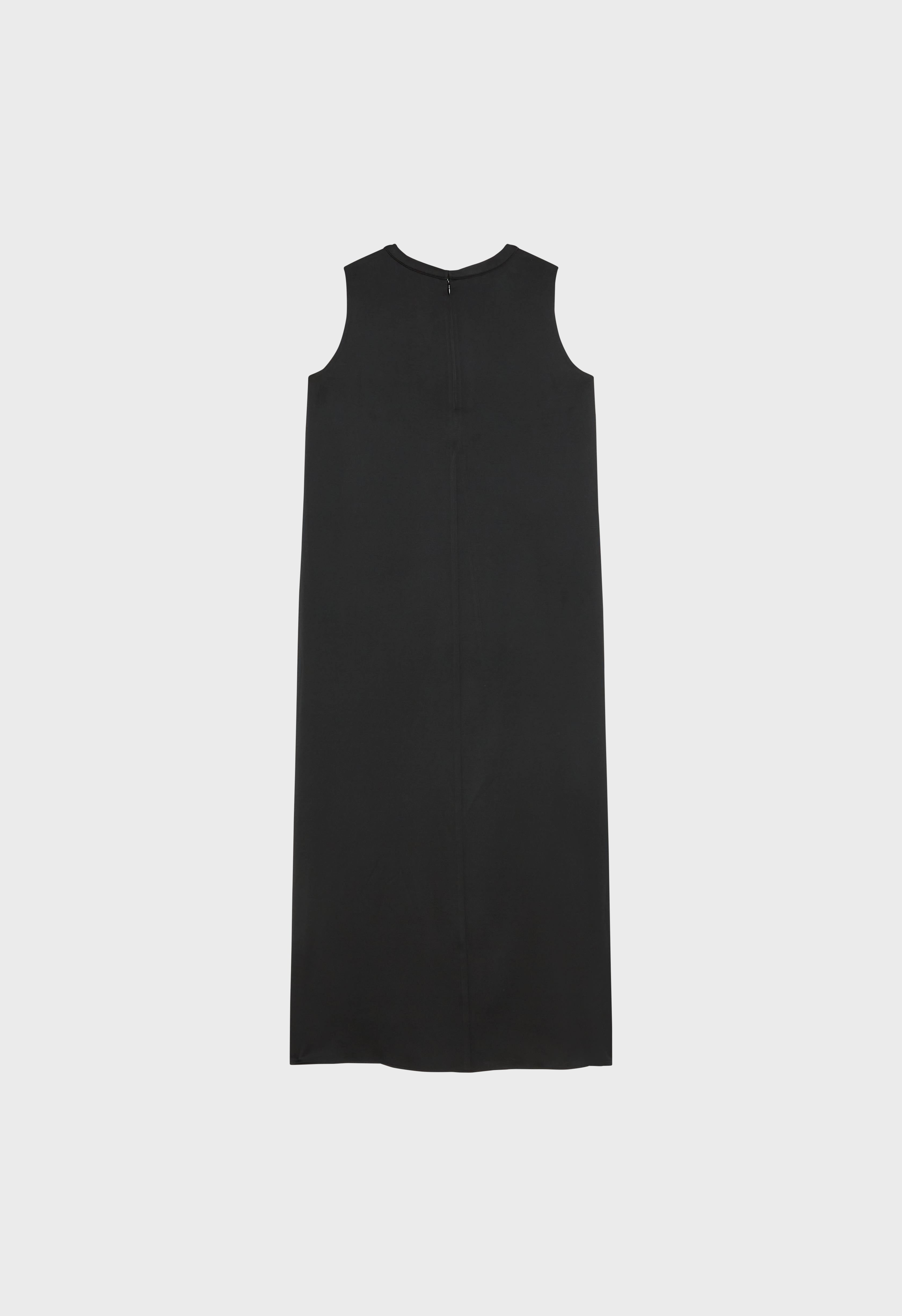 Sleeveless Satin Dress | Black