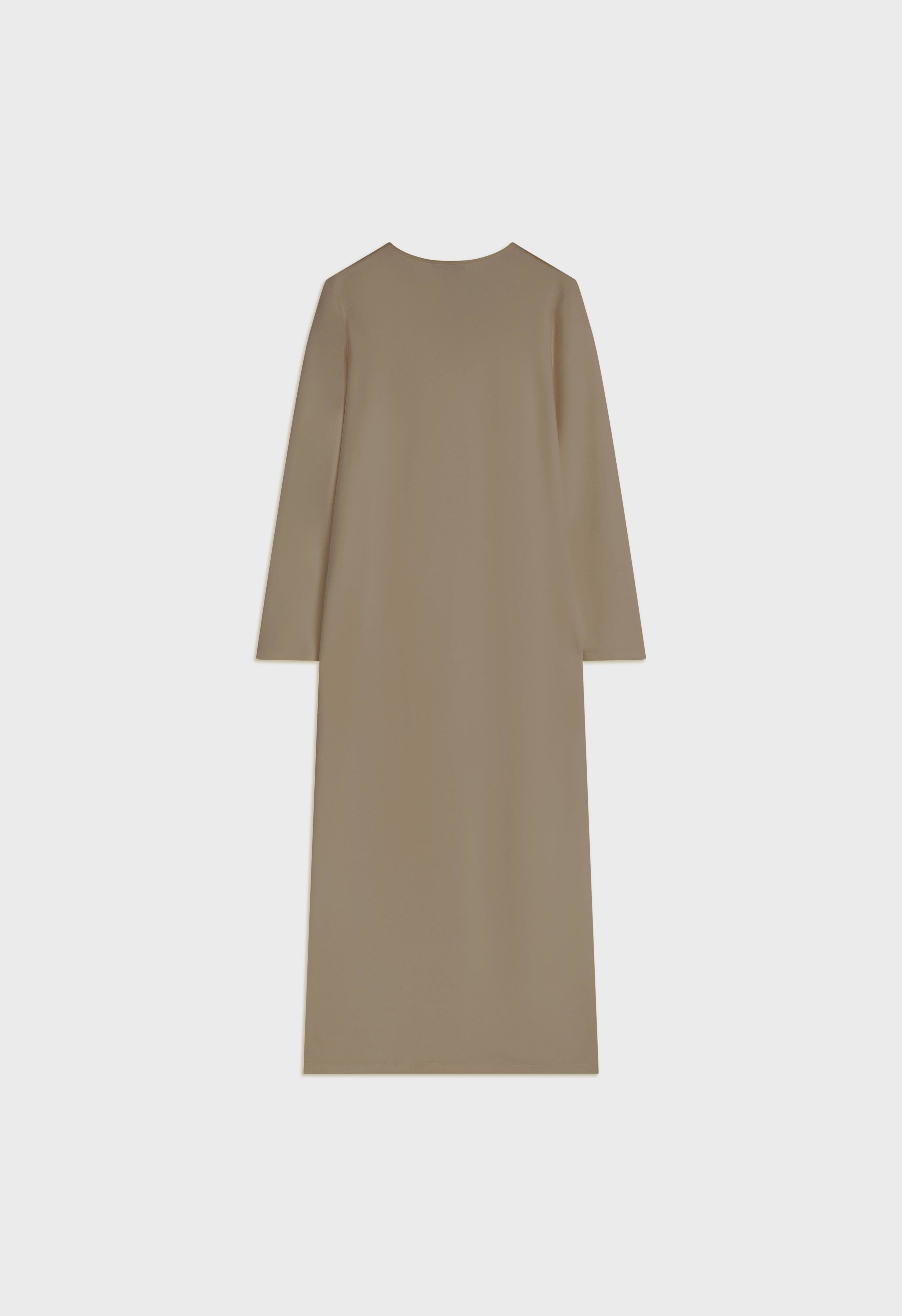 Soft Rayon V-Neck Dress | Desert Brown