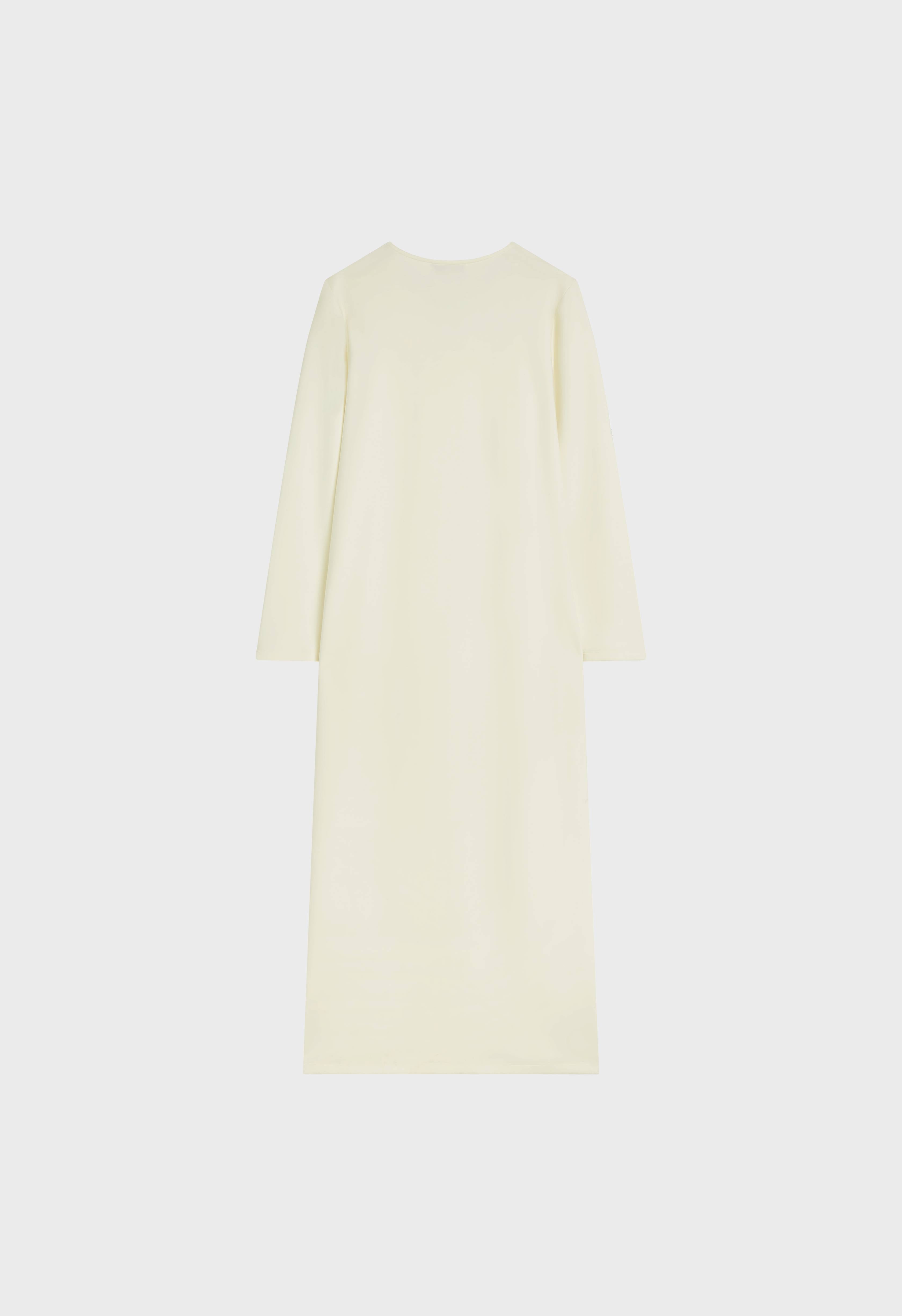 Soft Rayon V-Neck Dress | Off White