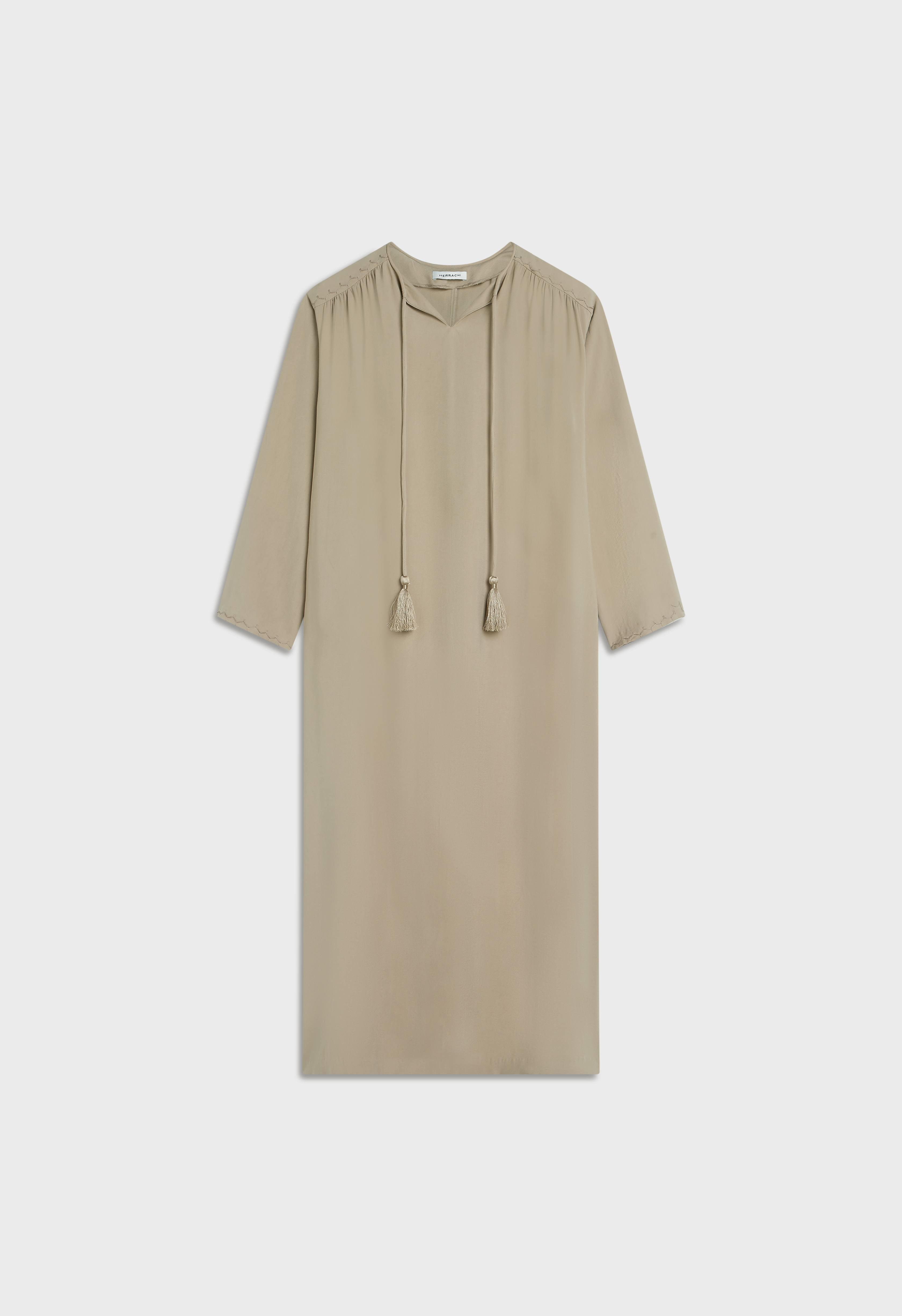 Soft Woven Tailored Dress | Mocha