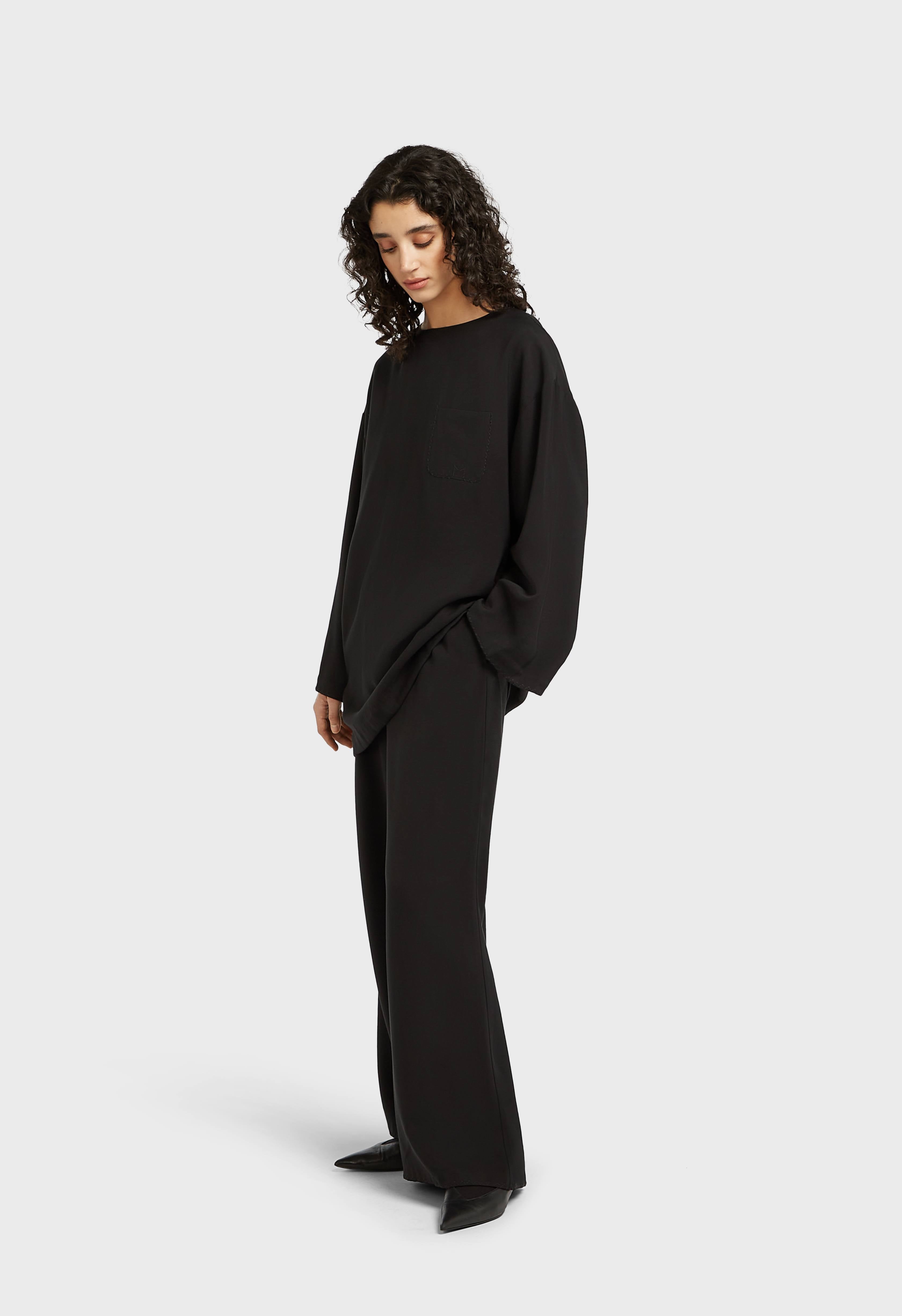 Soft Woven Tailored Pants | Black