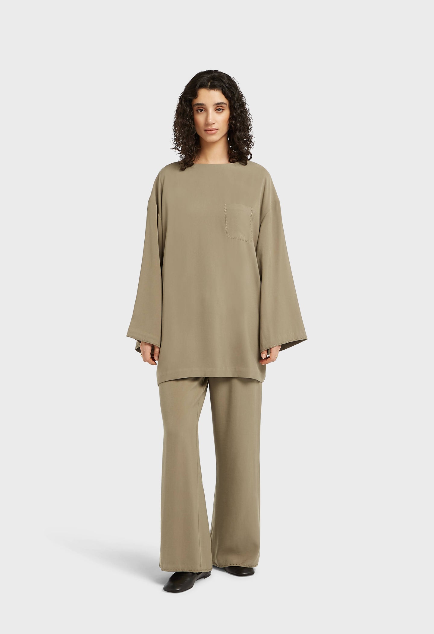 Soft Woven Tailored Pants | Desert Brown