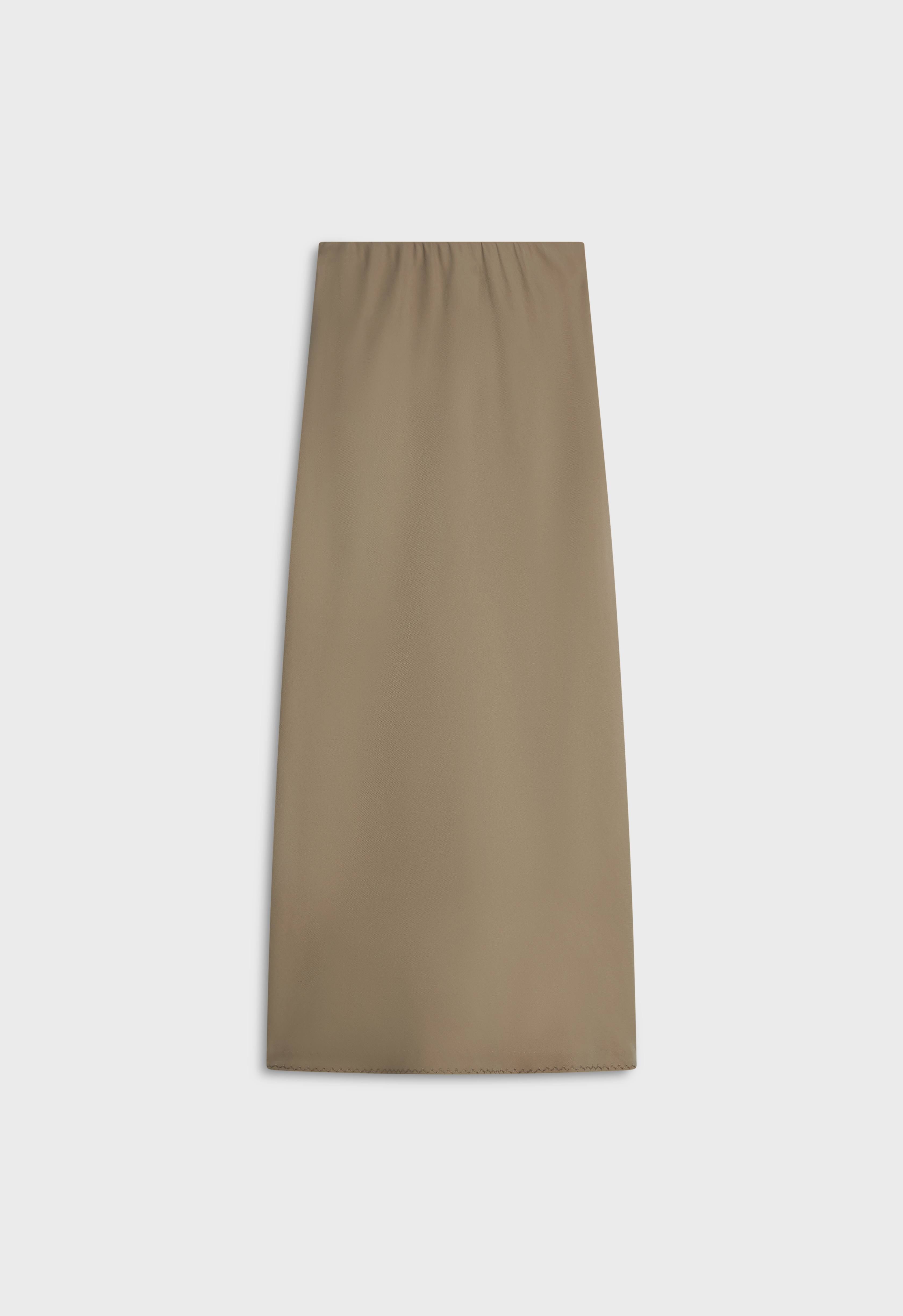 Soft Woven Tailored Skirt | Desert Brown