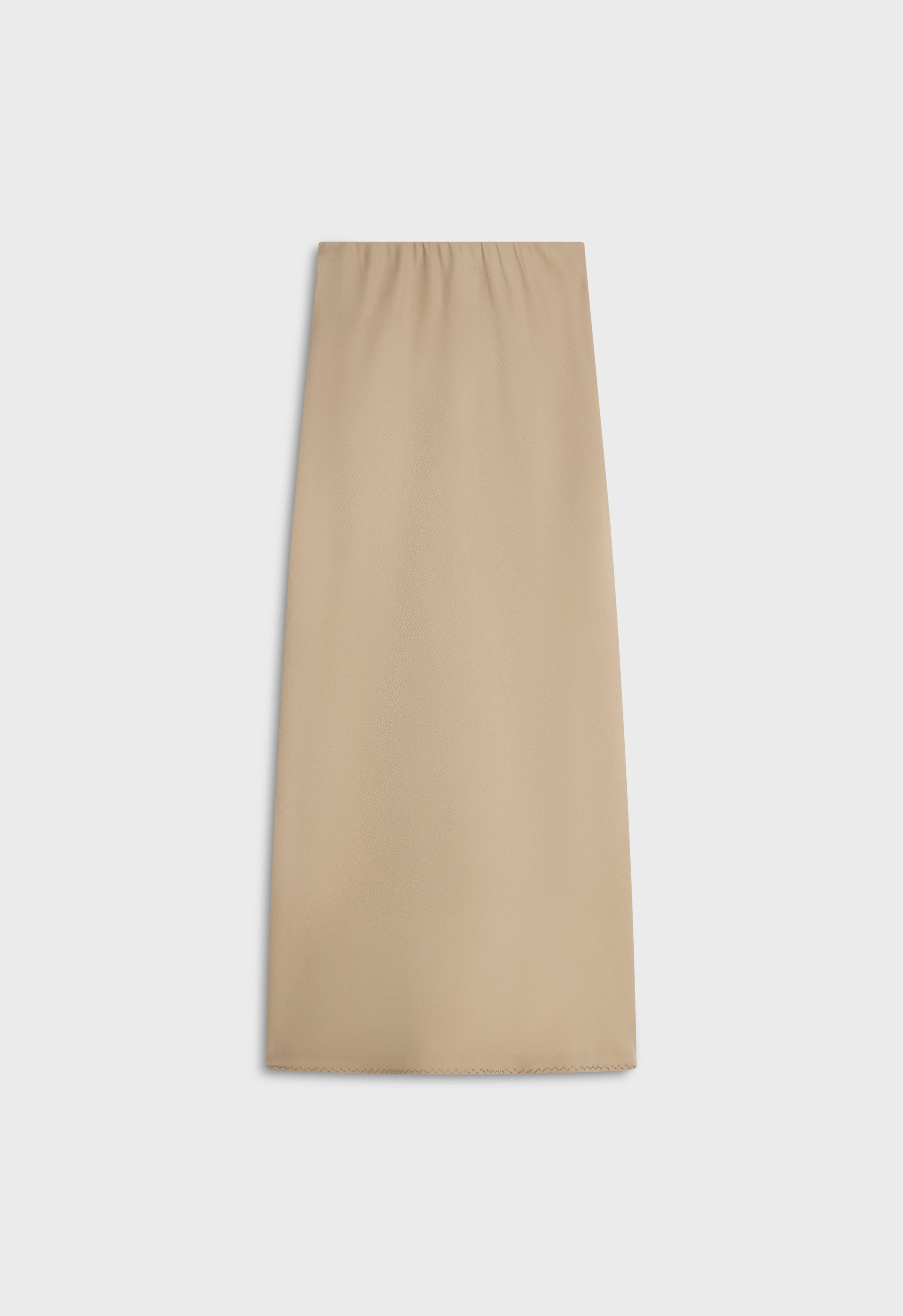 Soft Woven Tailored Skirt | Mocha