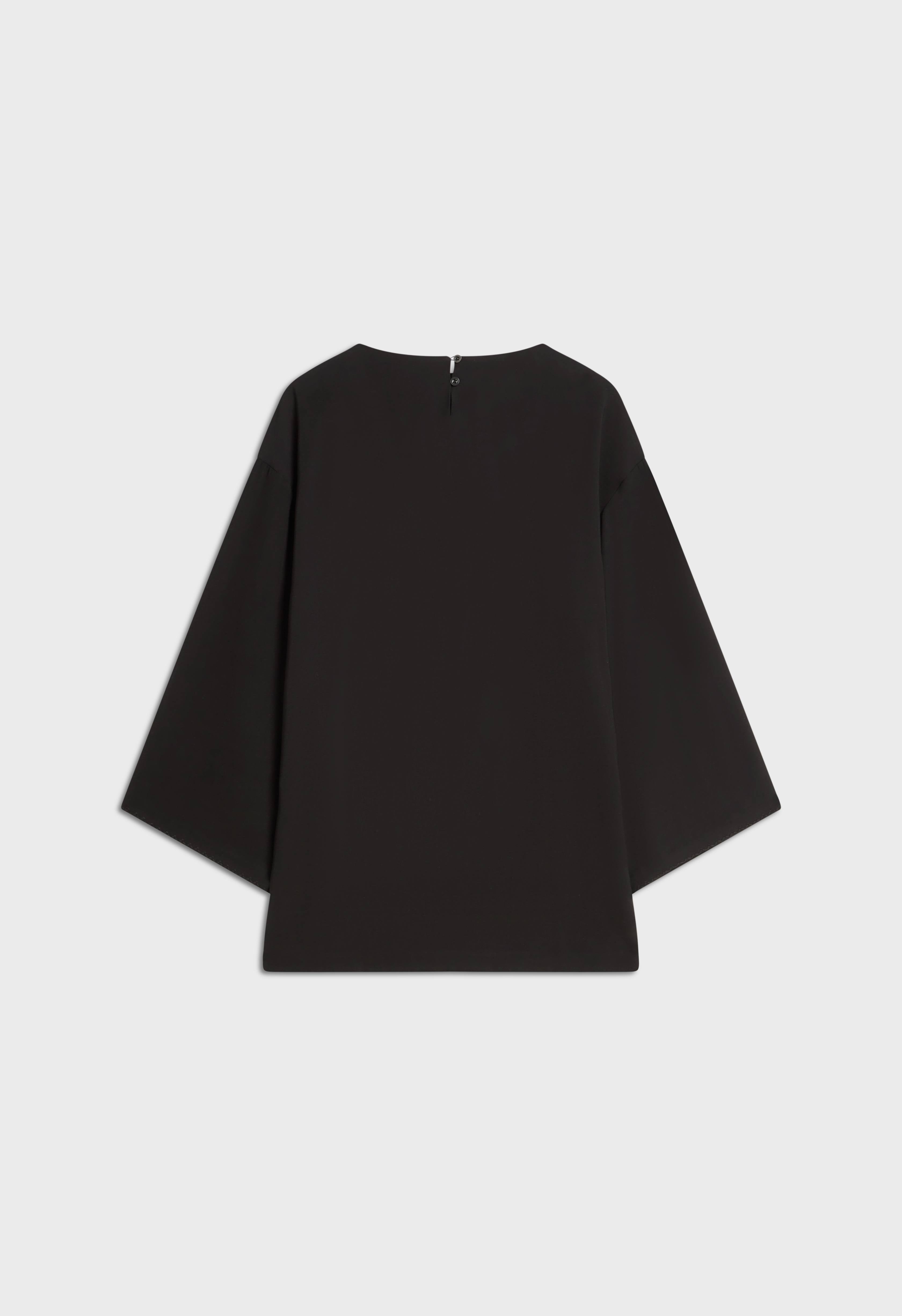 Soft Woven Tailored Top | Black