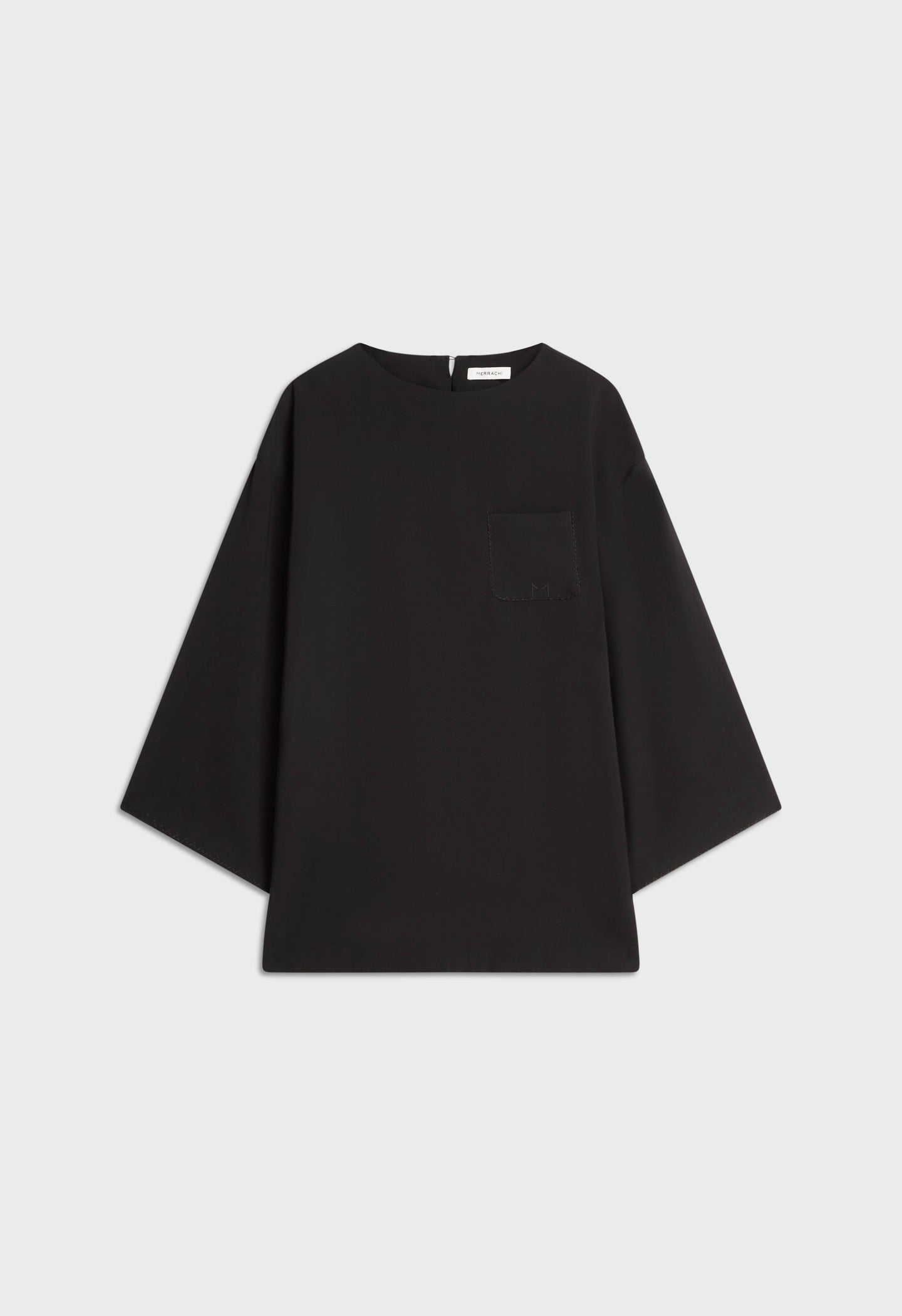 Soft Woven Tailored Top | Black