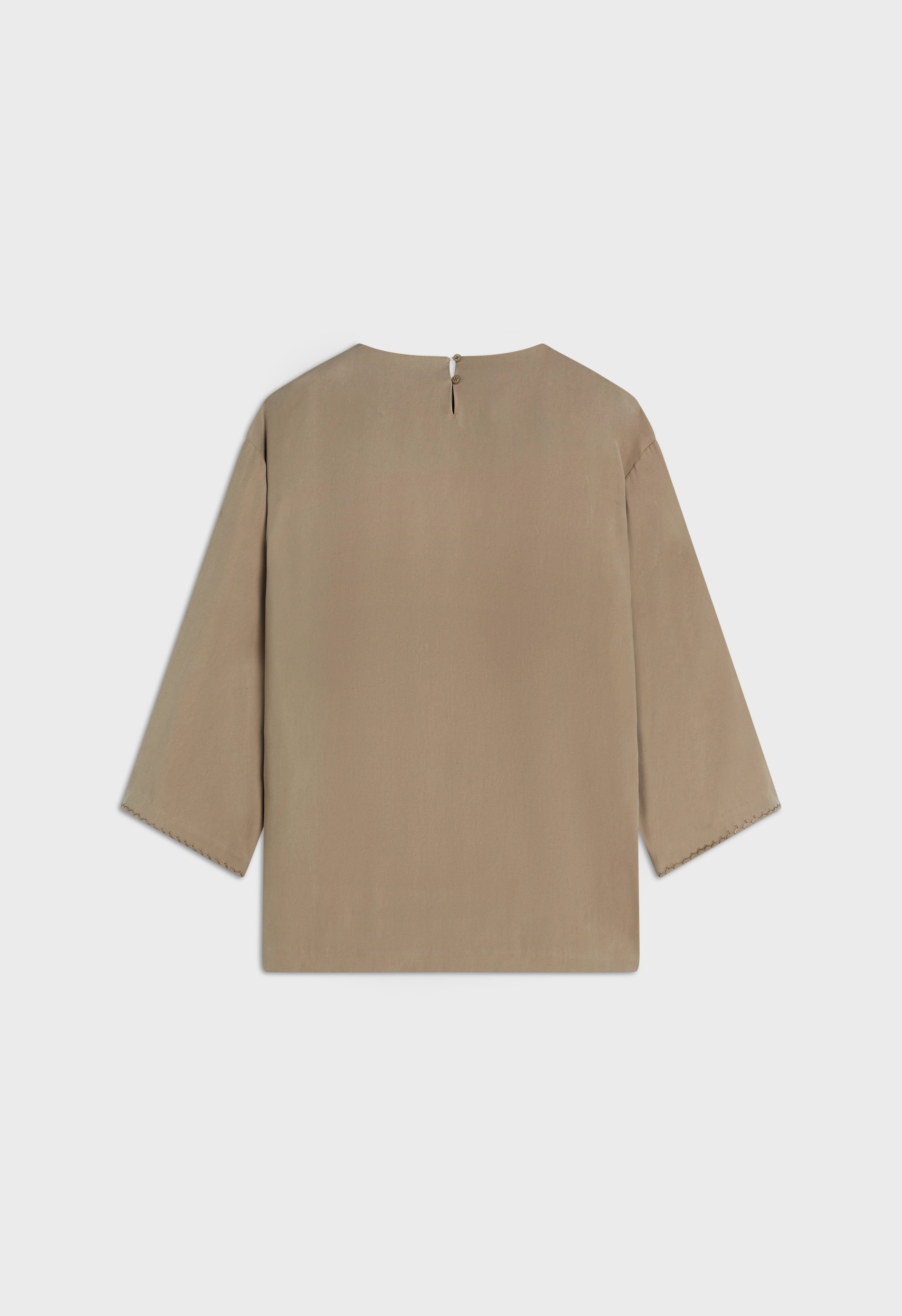 Soft Woven Tailored Top | Desert Brown