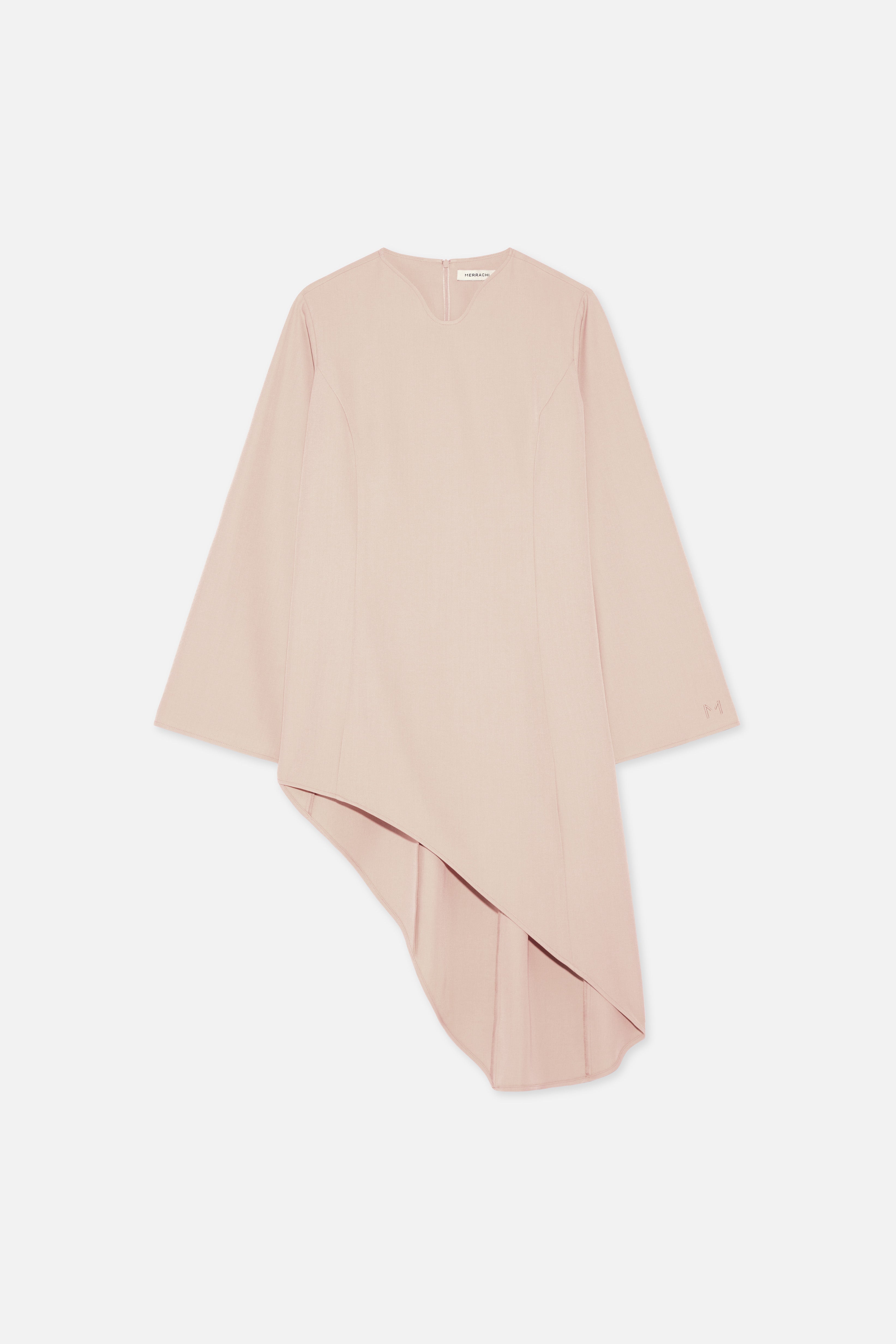 Soft Curved Tailored Top | Dark Rose