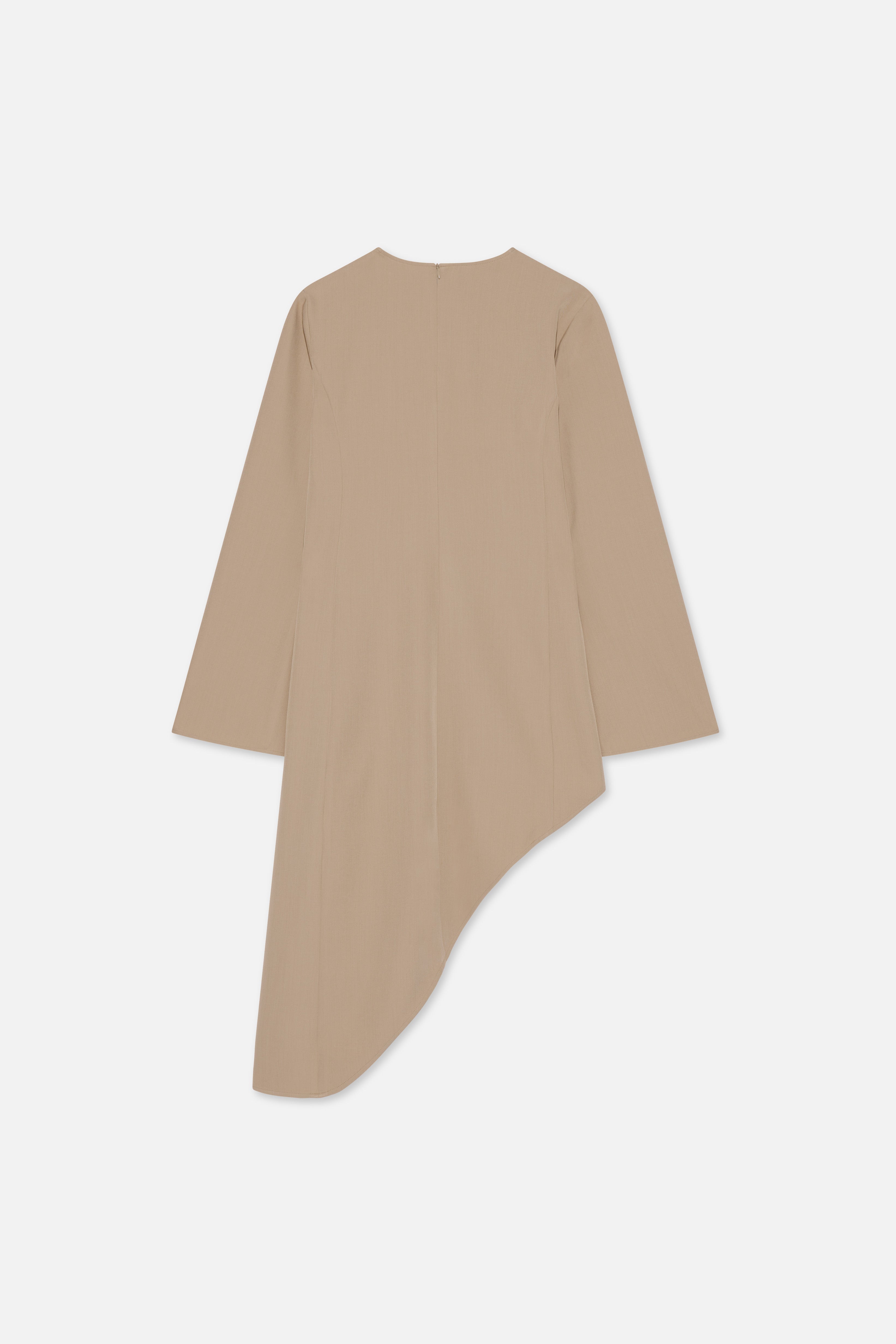 Soft Curved Tailored Top | Mocha