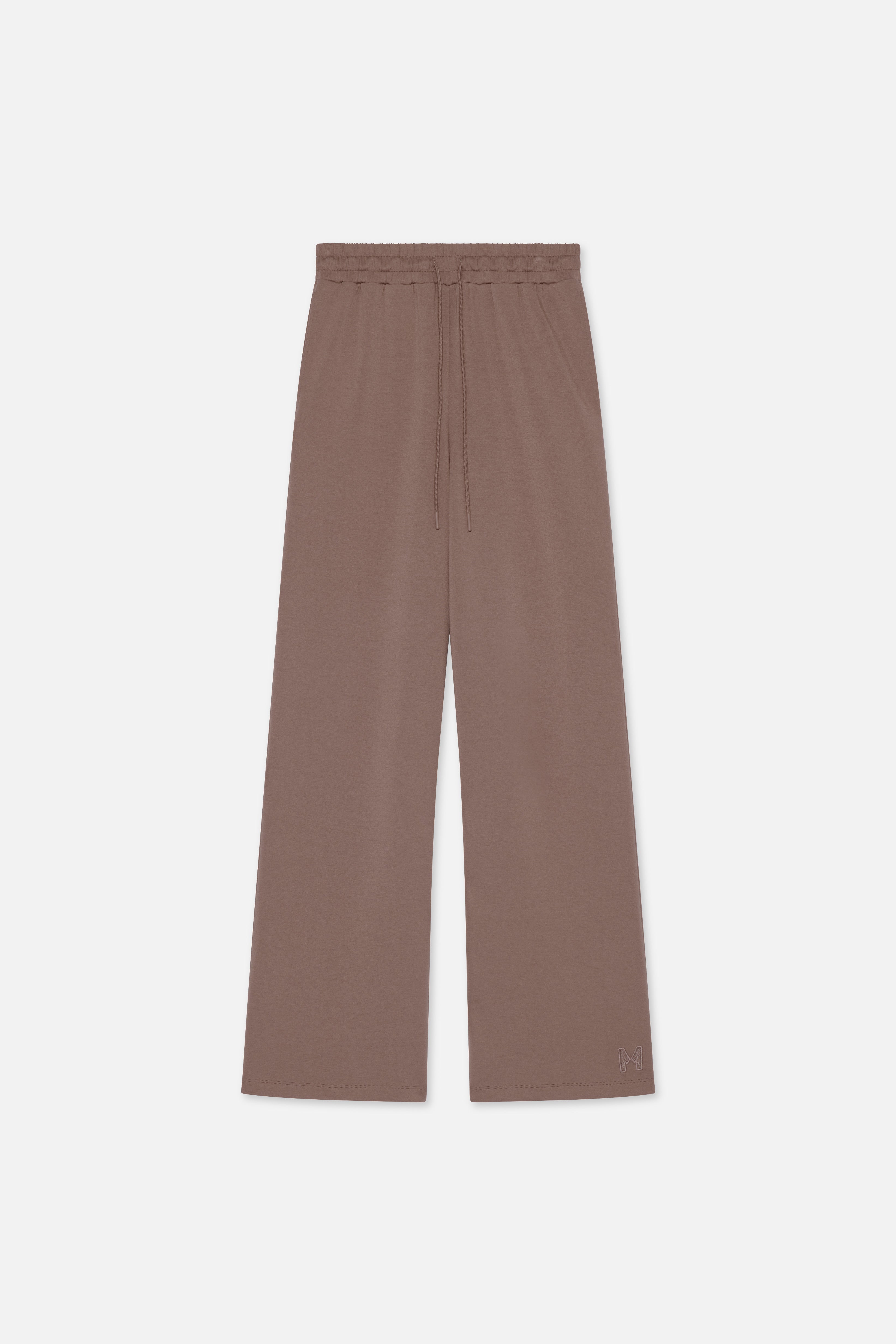 Flat lay taupe MERRACHI pants, front view