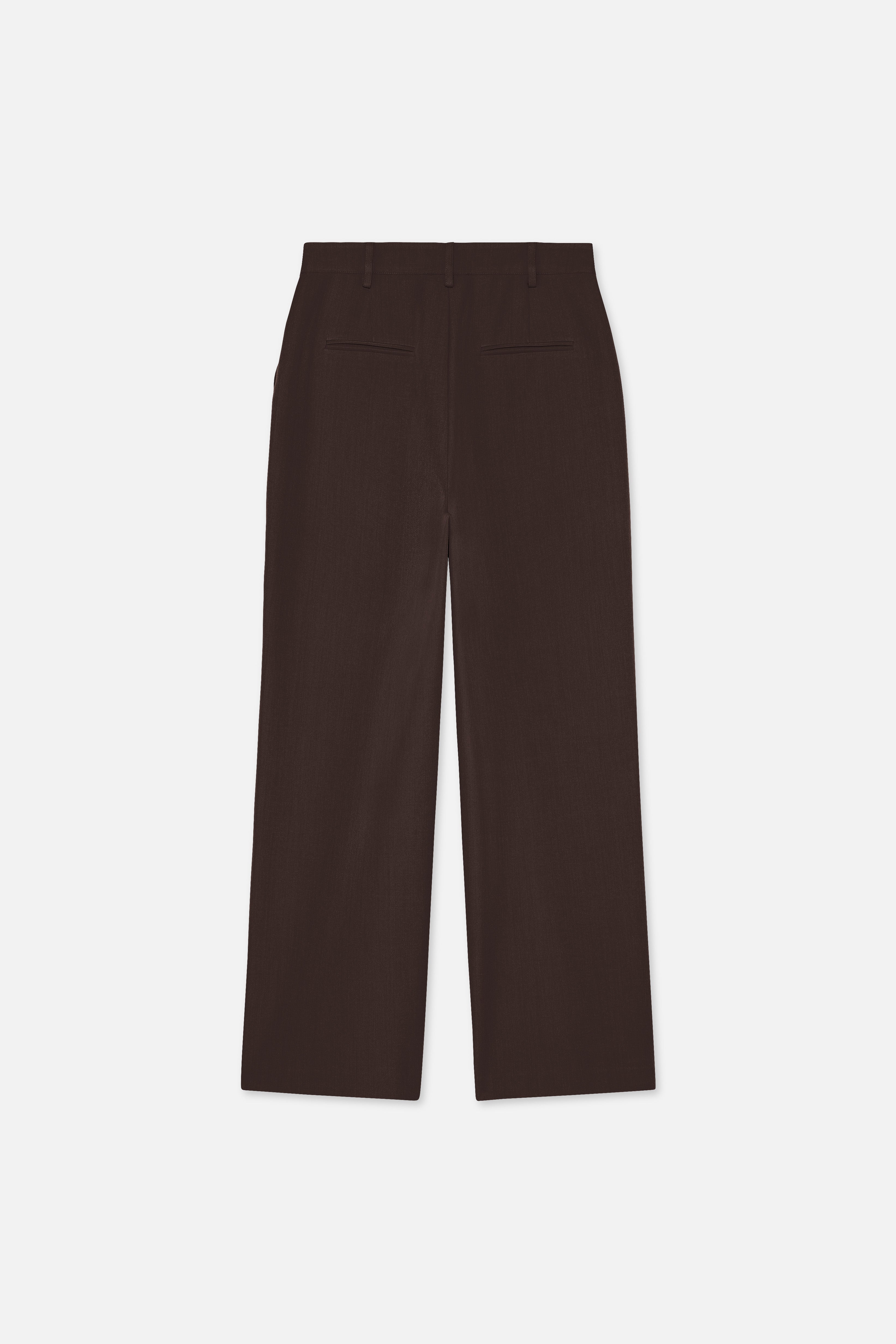 Straight Cut Tailored Pants | Dark Brown