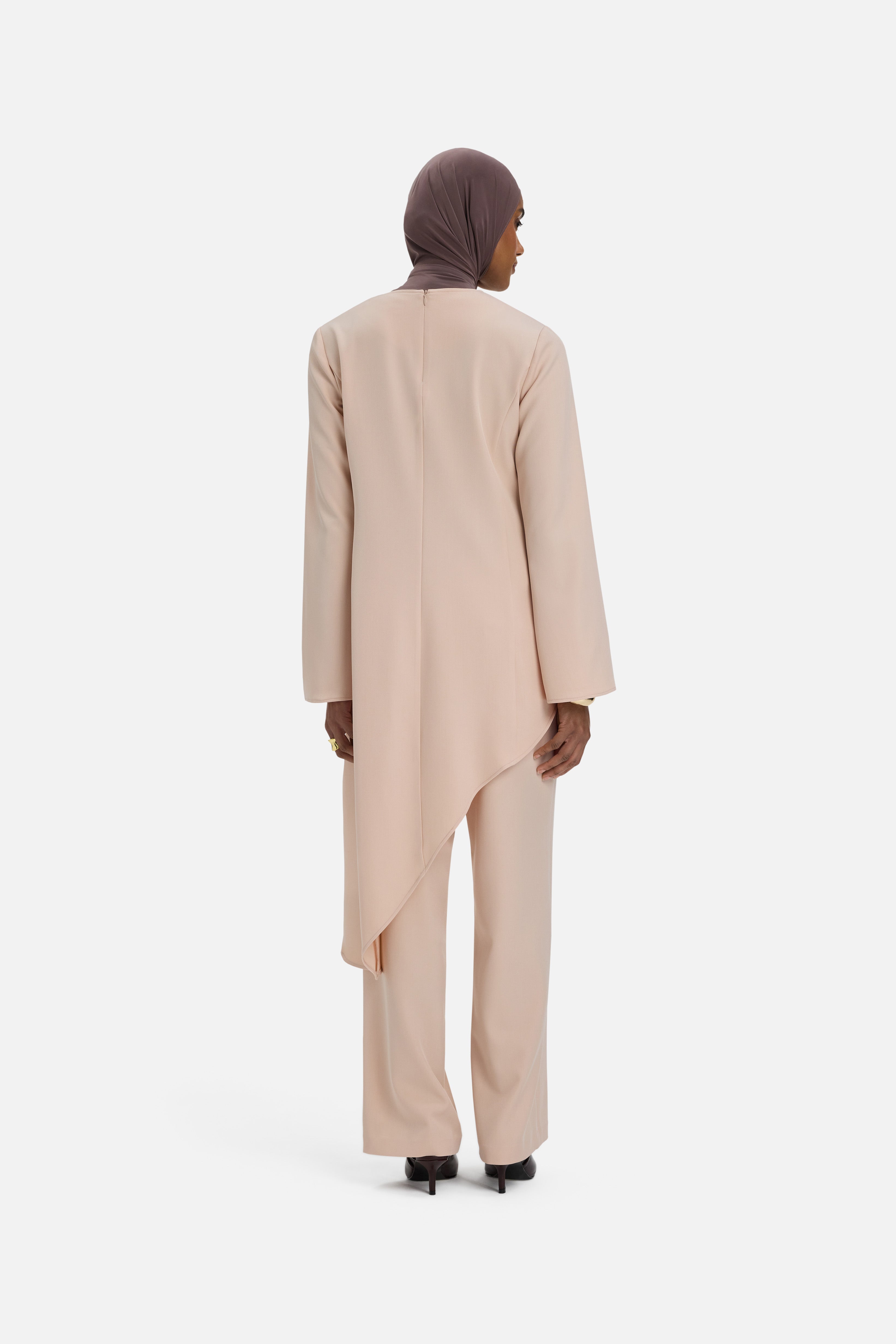 Straight Cut Tailored Pants | Dark Rose