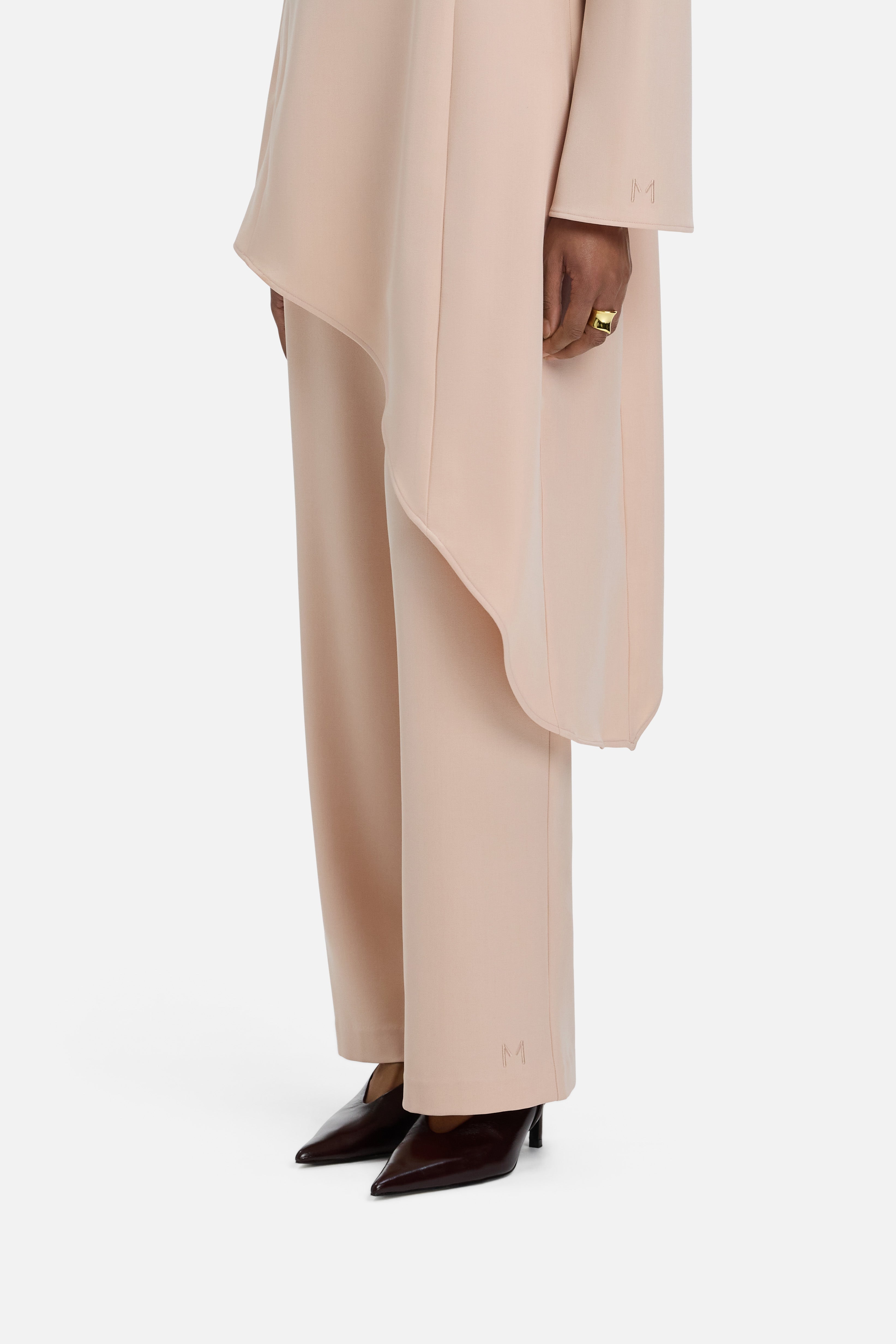 Straight Cut Tailored Pants | Dark Rose