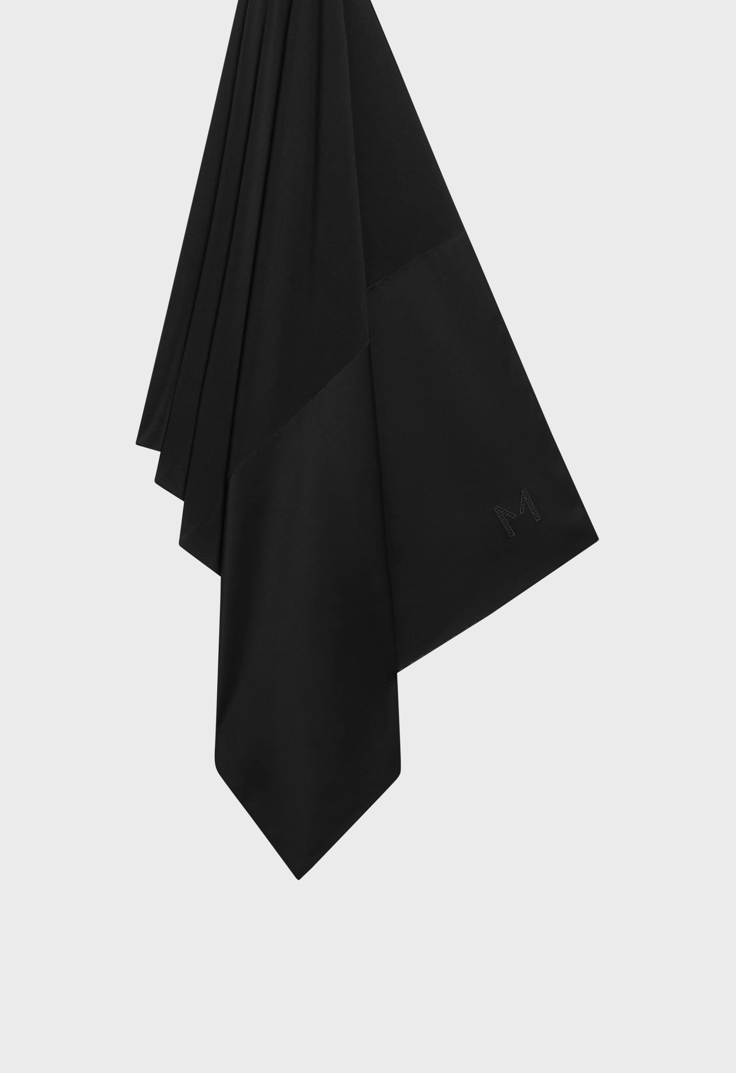 Structured Satin Edge Scarf | Black