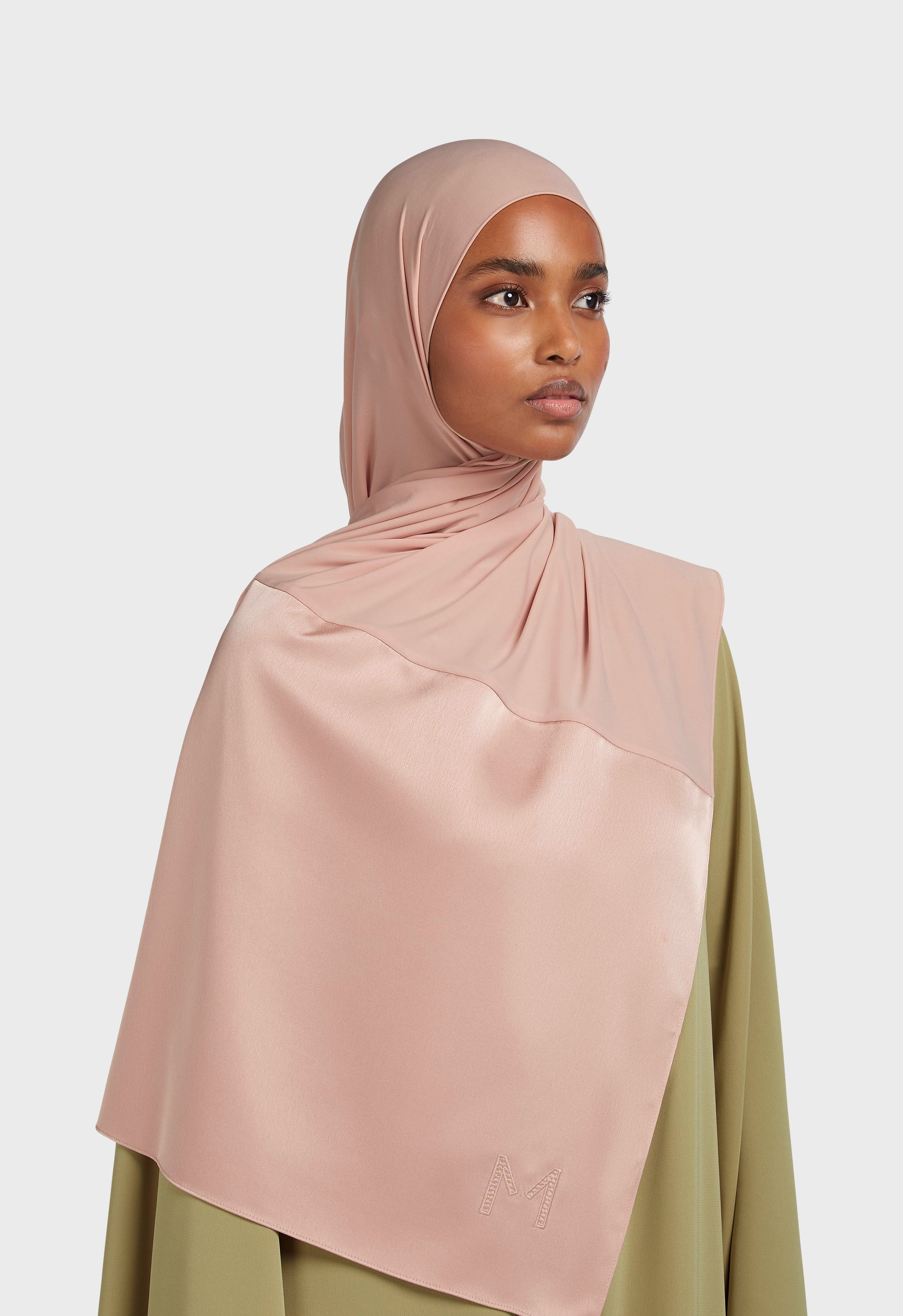 Structured Satin Edge Scarf | Dark Rose