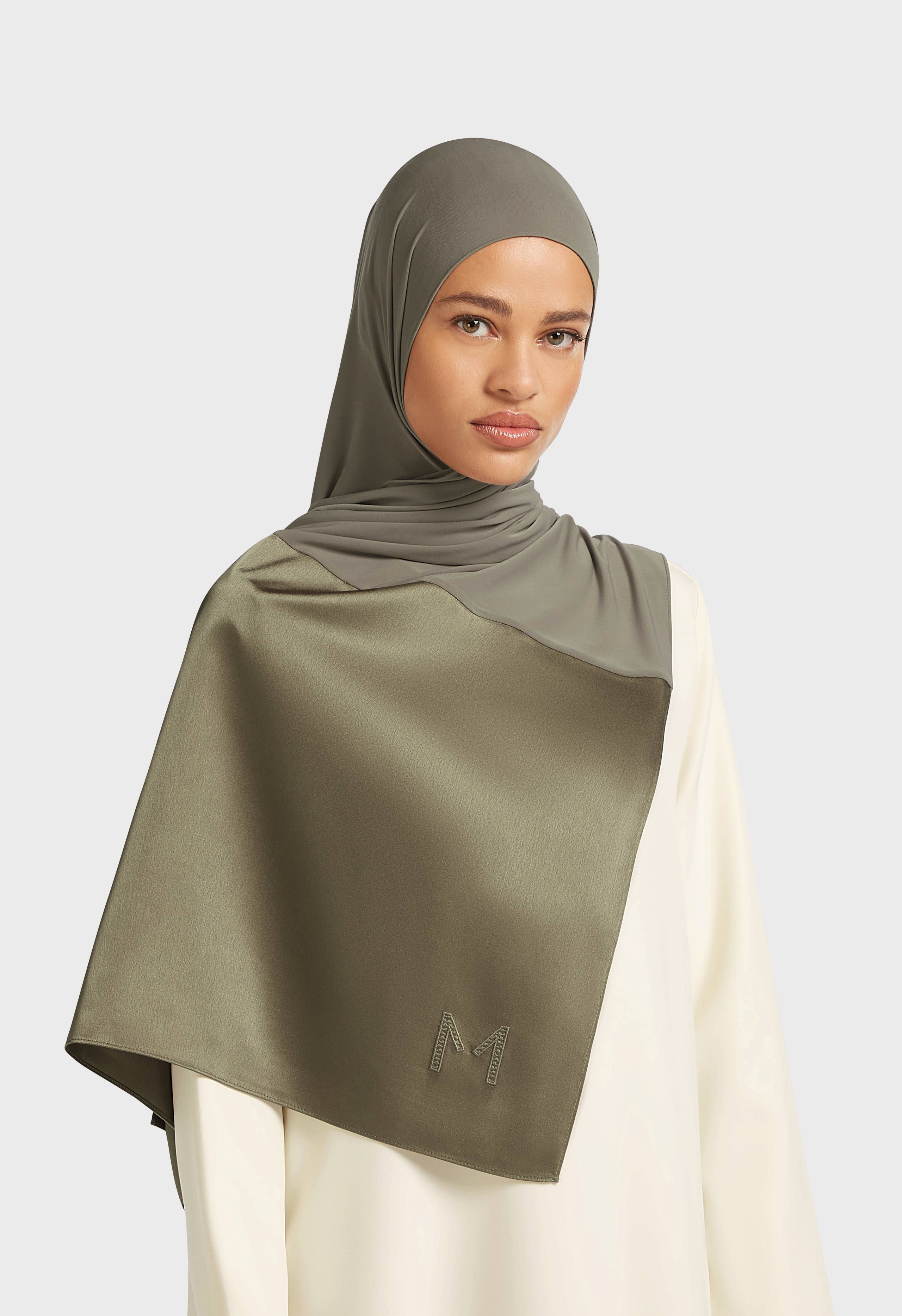 Structured Satin Edge Scarf | Desert Brown