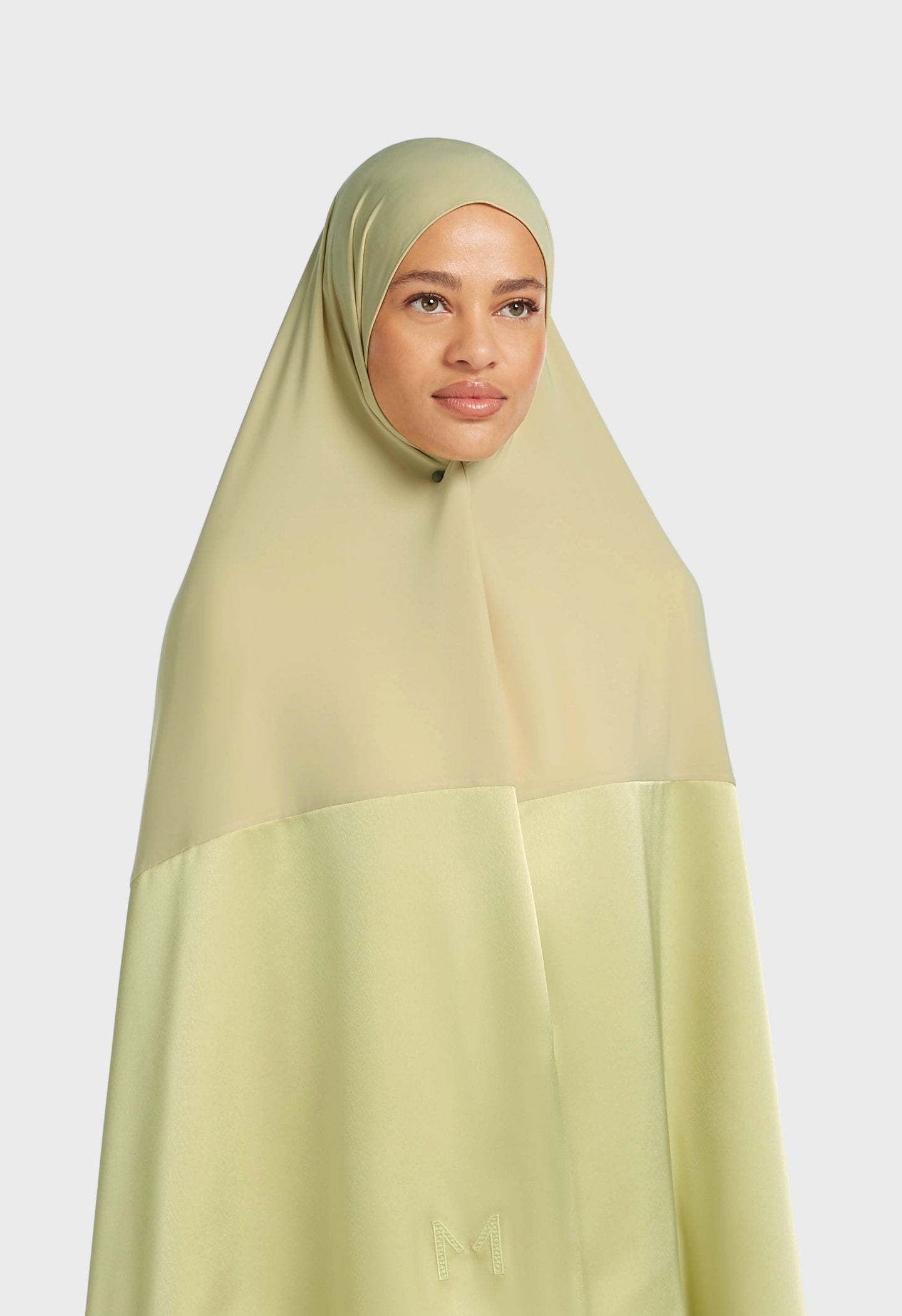 Structured Satin Edge Scarf | Soft Khaki