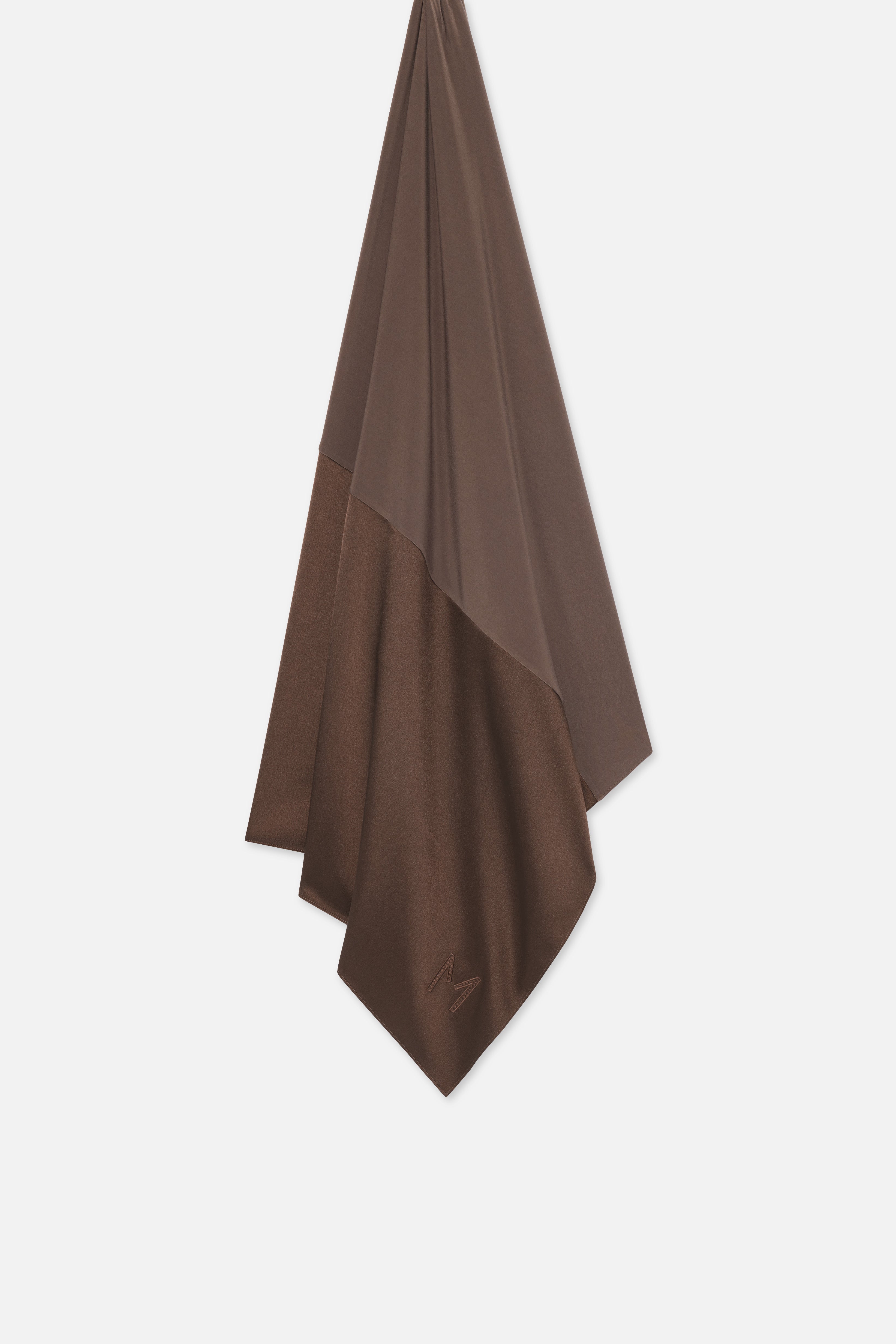 Structured Satin Edge Scarf | Ash Brown