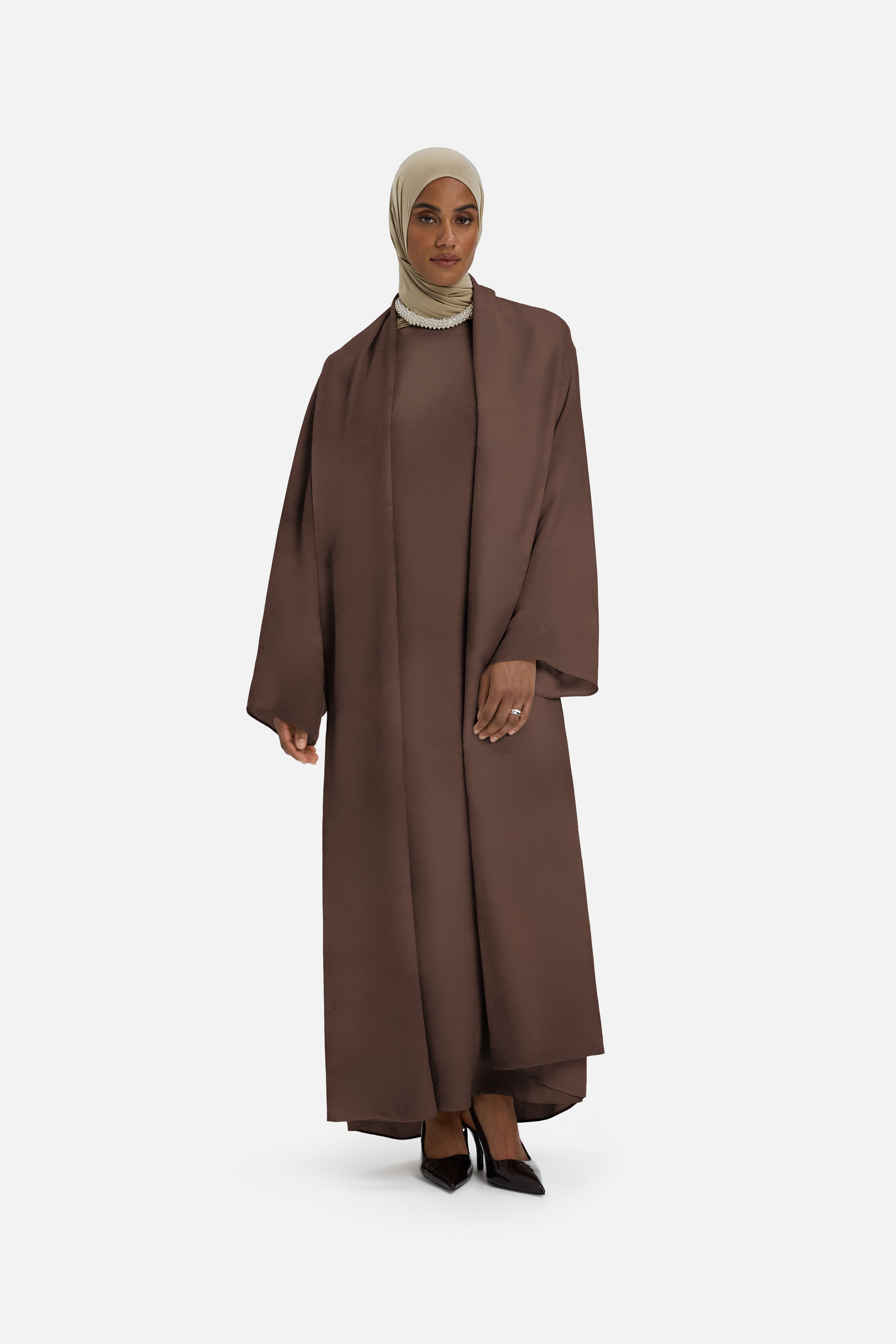 Marble Abaya | Ash Brown