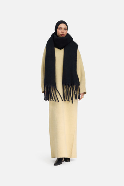 The Brushed Scarf | Black | MERRACHI