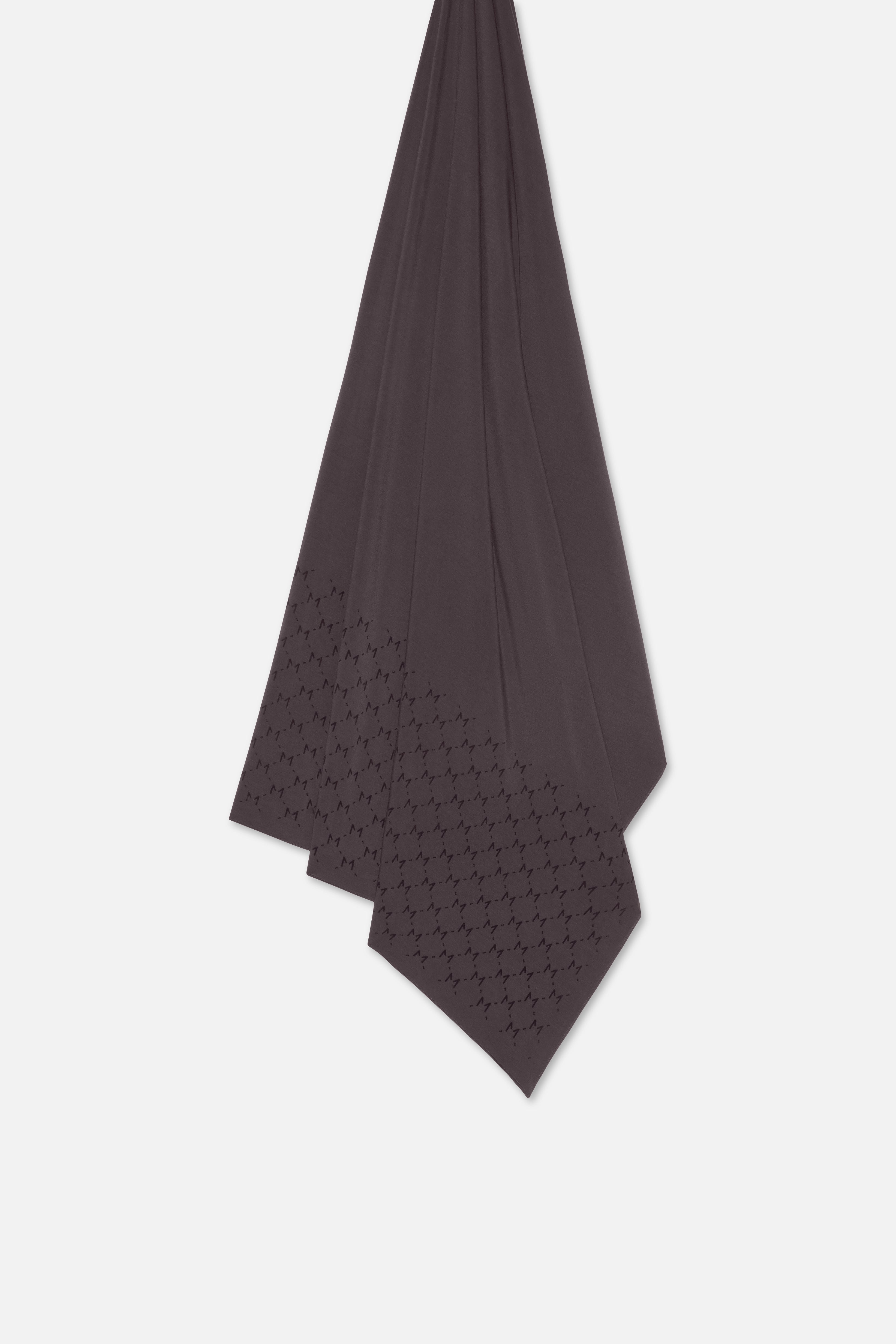 The Monogram Flock Scarf Premium | Aubergine