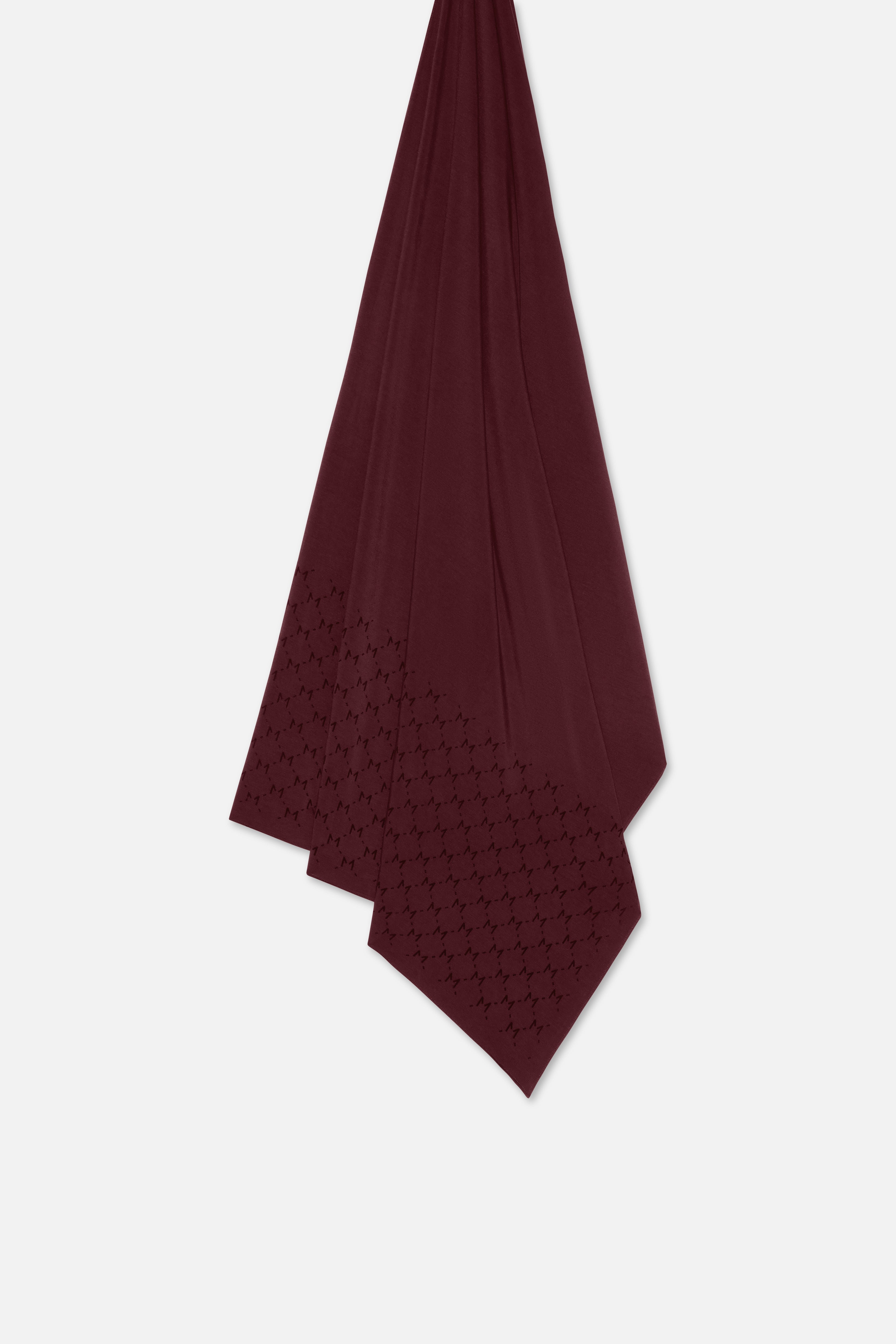 The Monogram Flock Scarf Premium | Burgundy