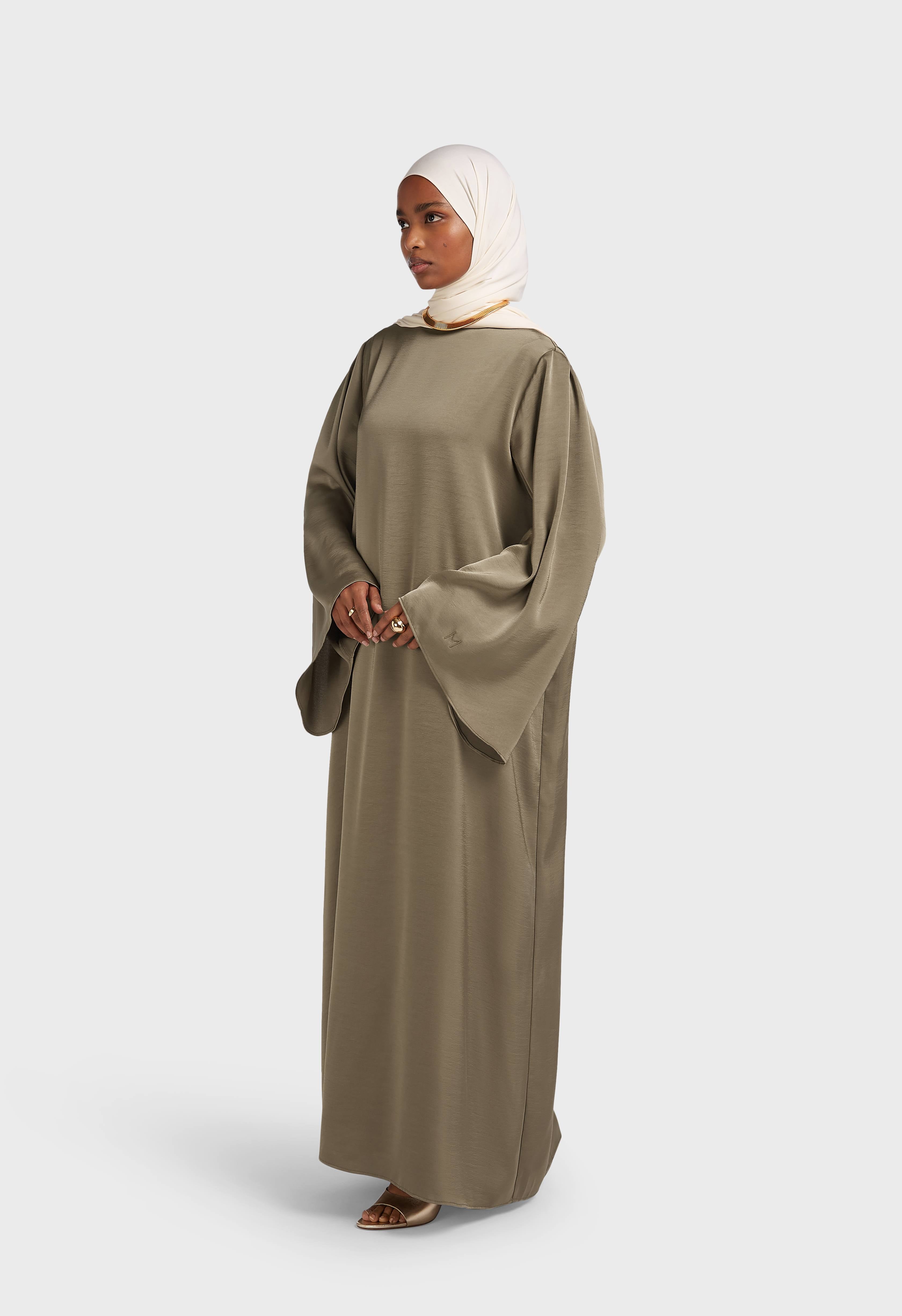 Volume Sleeve Dress | Desert Brown