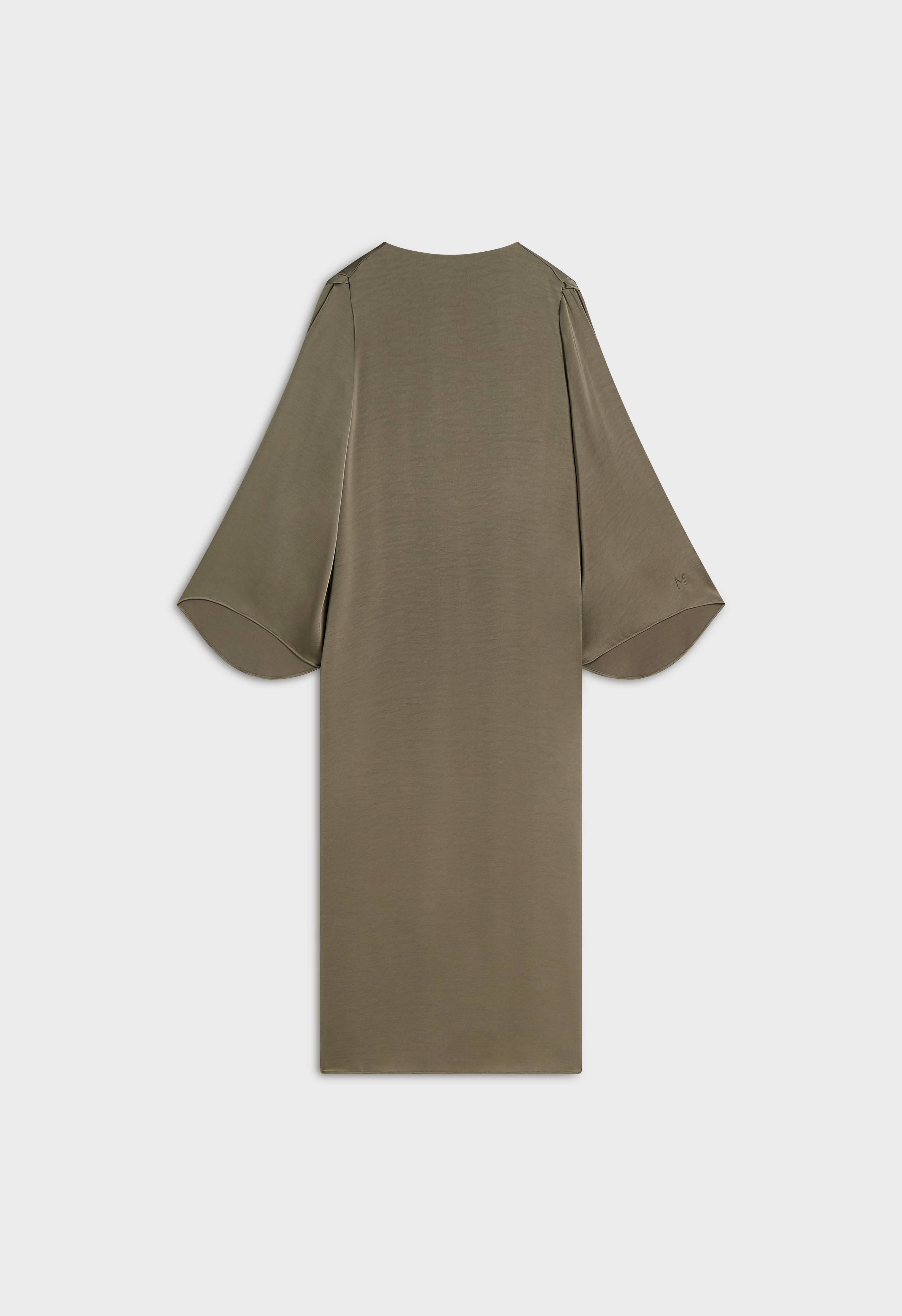 Volume Sleeve Dress | Desert Brown