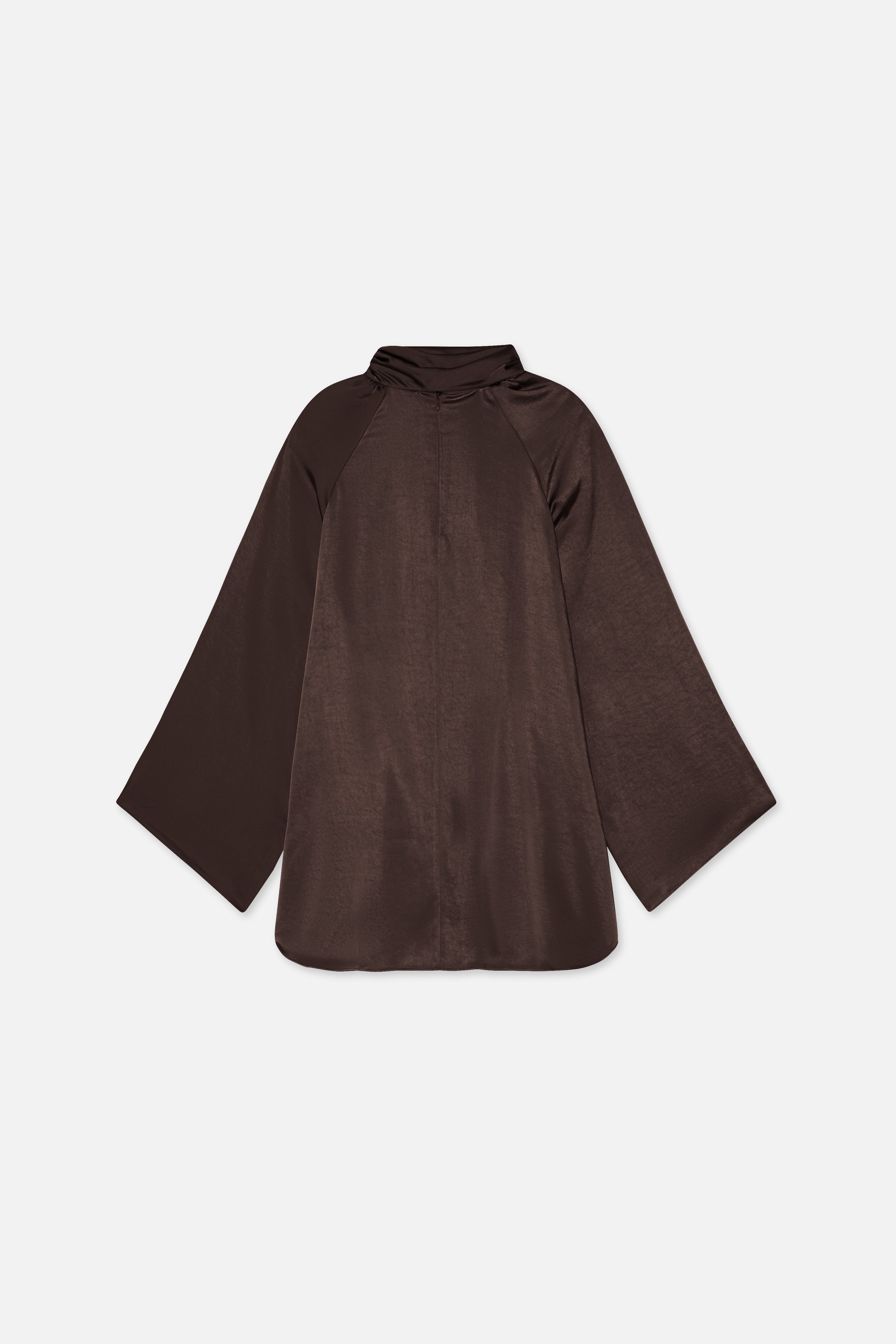 Volume Sleeve Blouse | Dark Brown