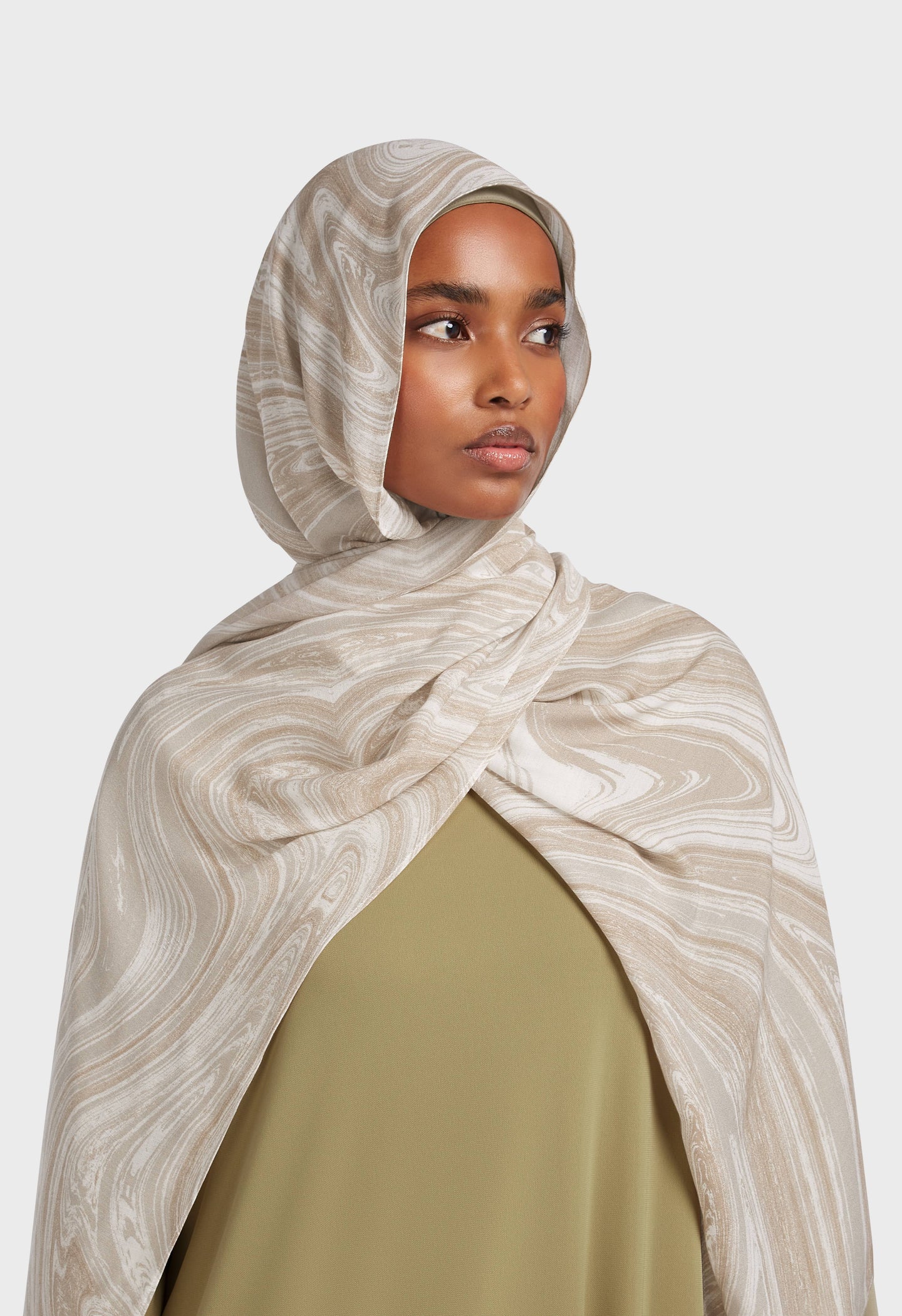 Weightless Woven Scarf | Organic Print Dark Pearl