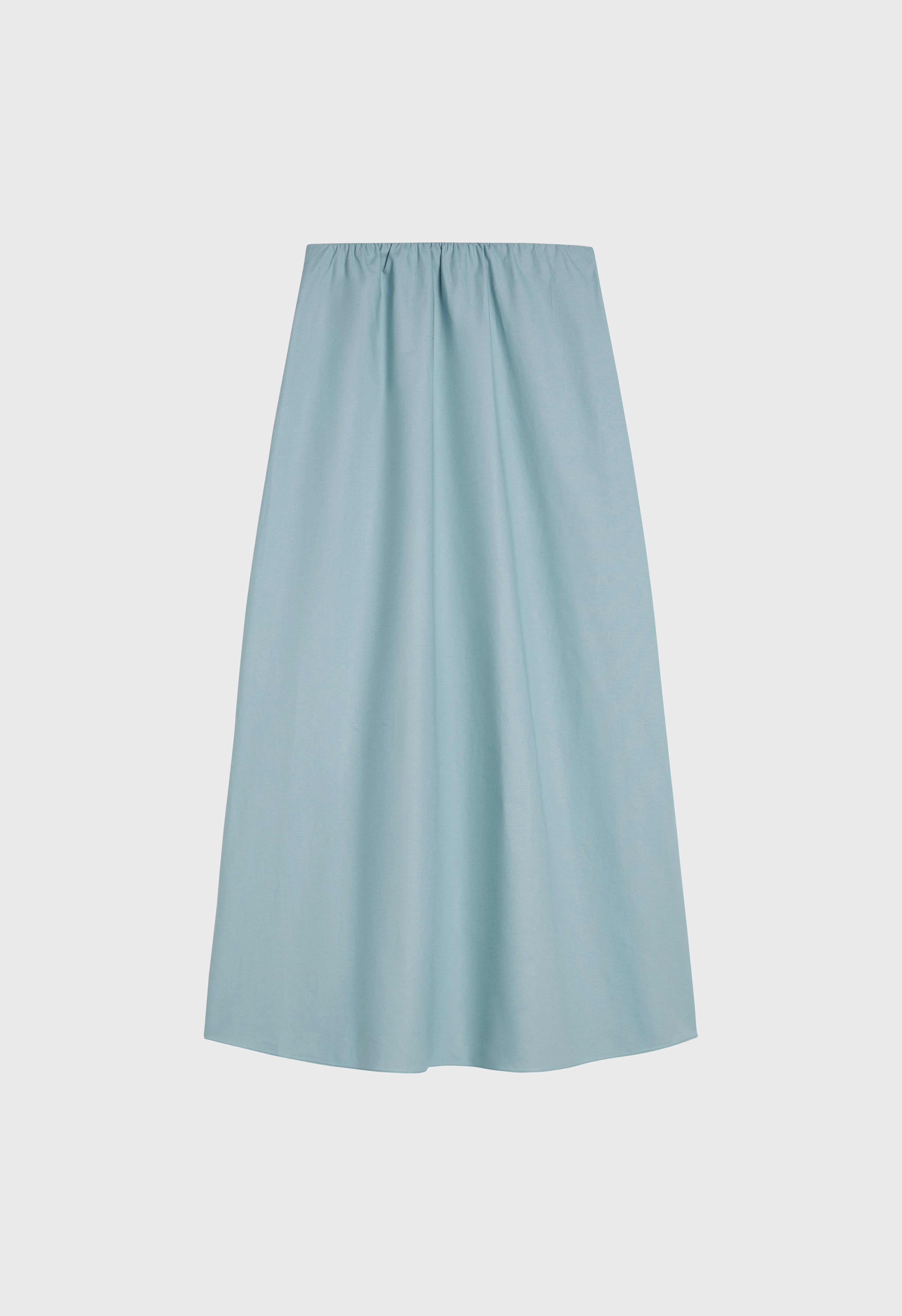 Woven Cotton Skirt | Misty Blue