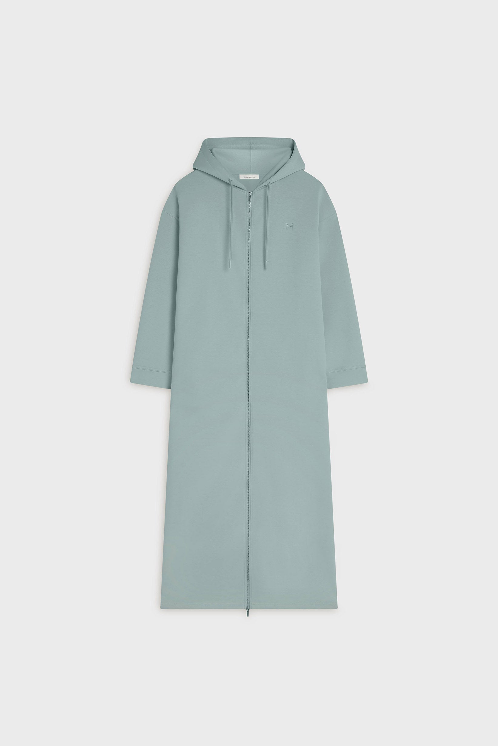 Zipped Hoodie Dress | Silver Blue