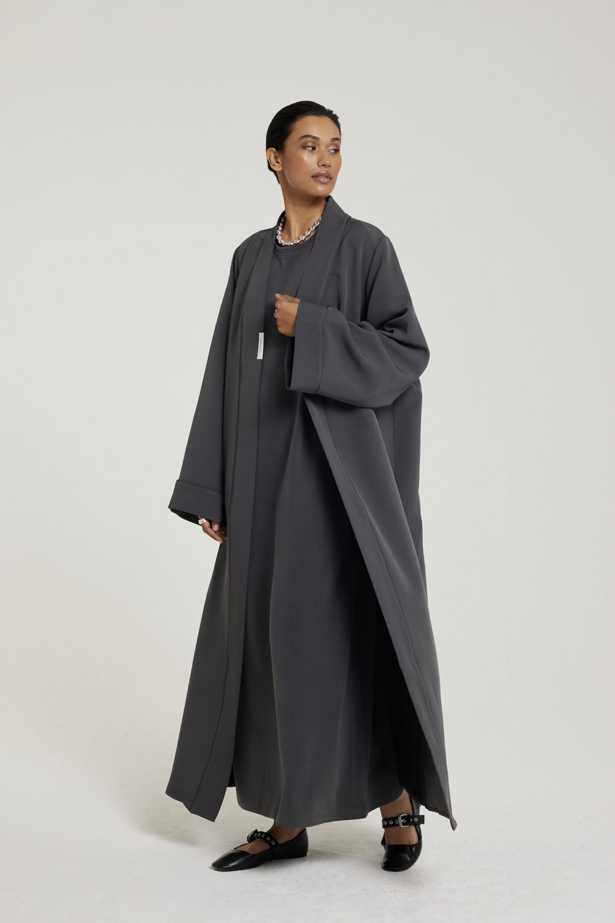 Essential Abaya - Short | Dark Grey