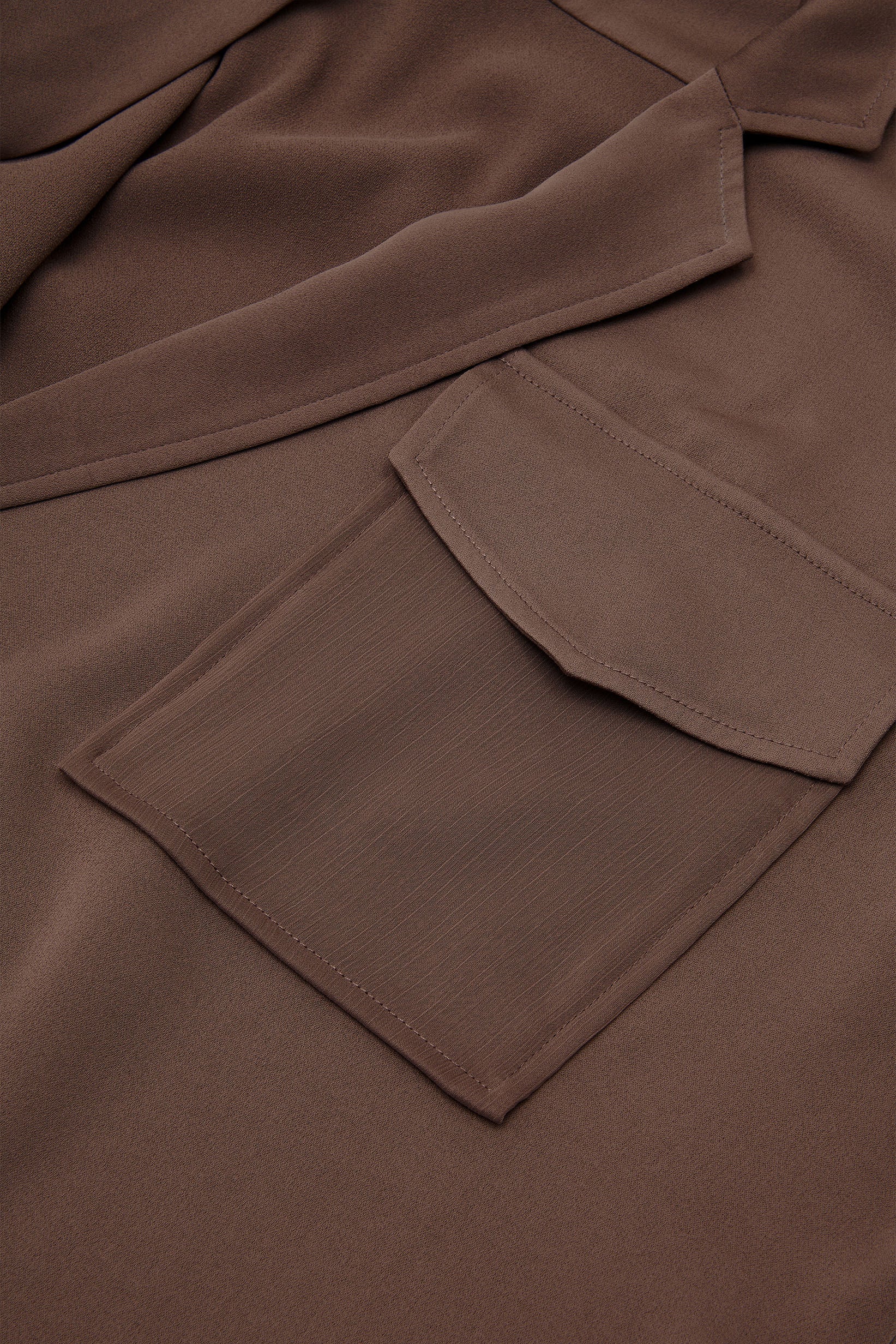 Satin Long Jacket | Ash Brown