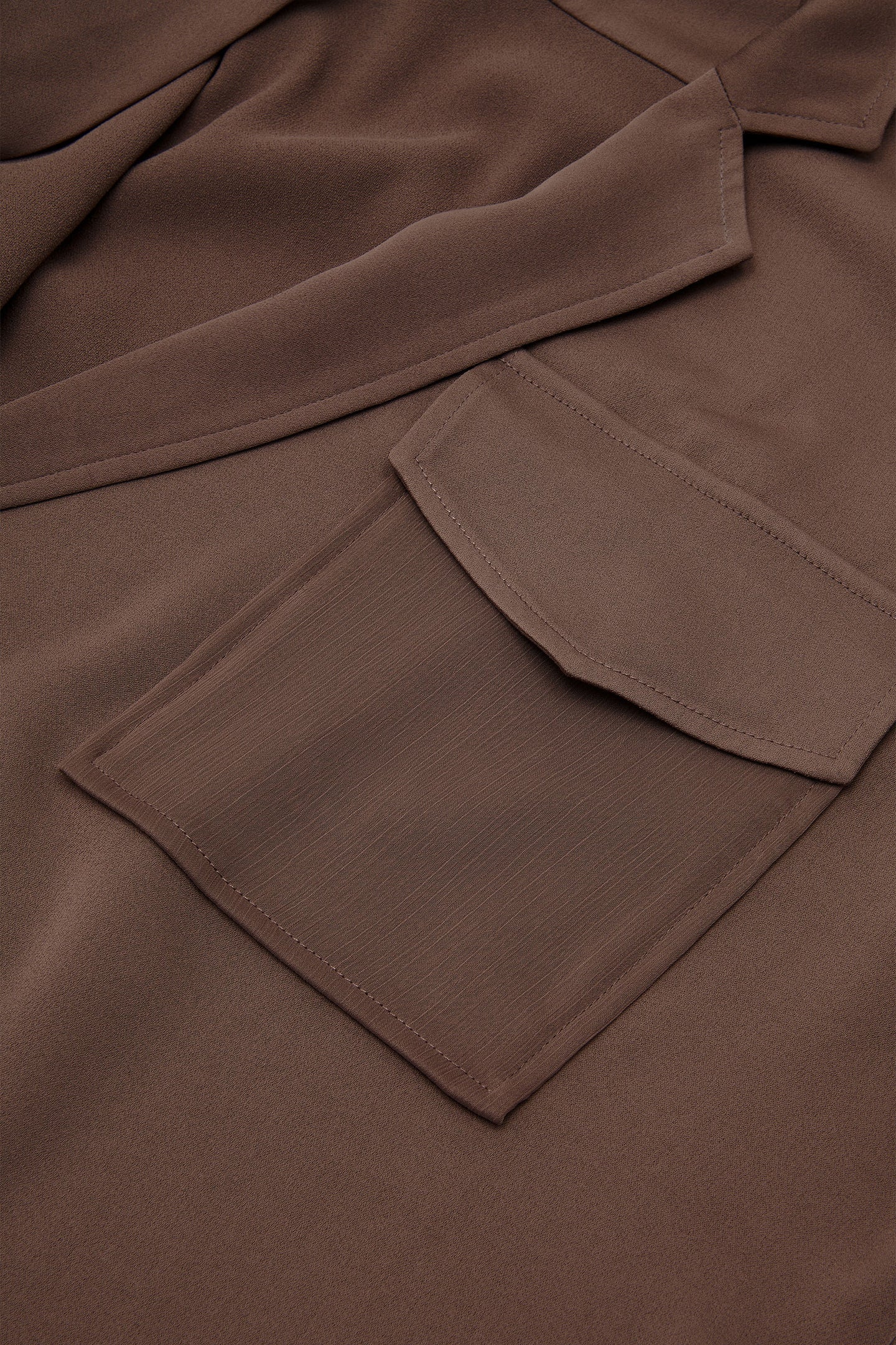 Satin Long Jacket | Ash Brown