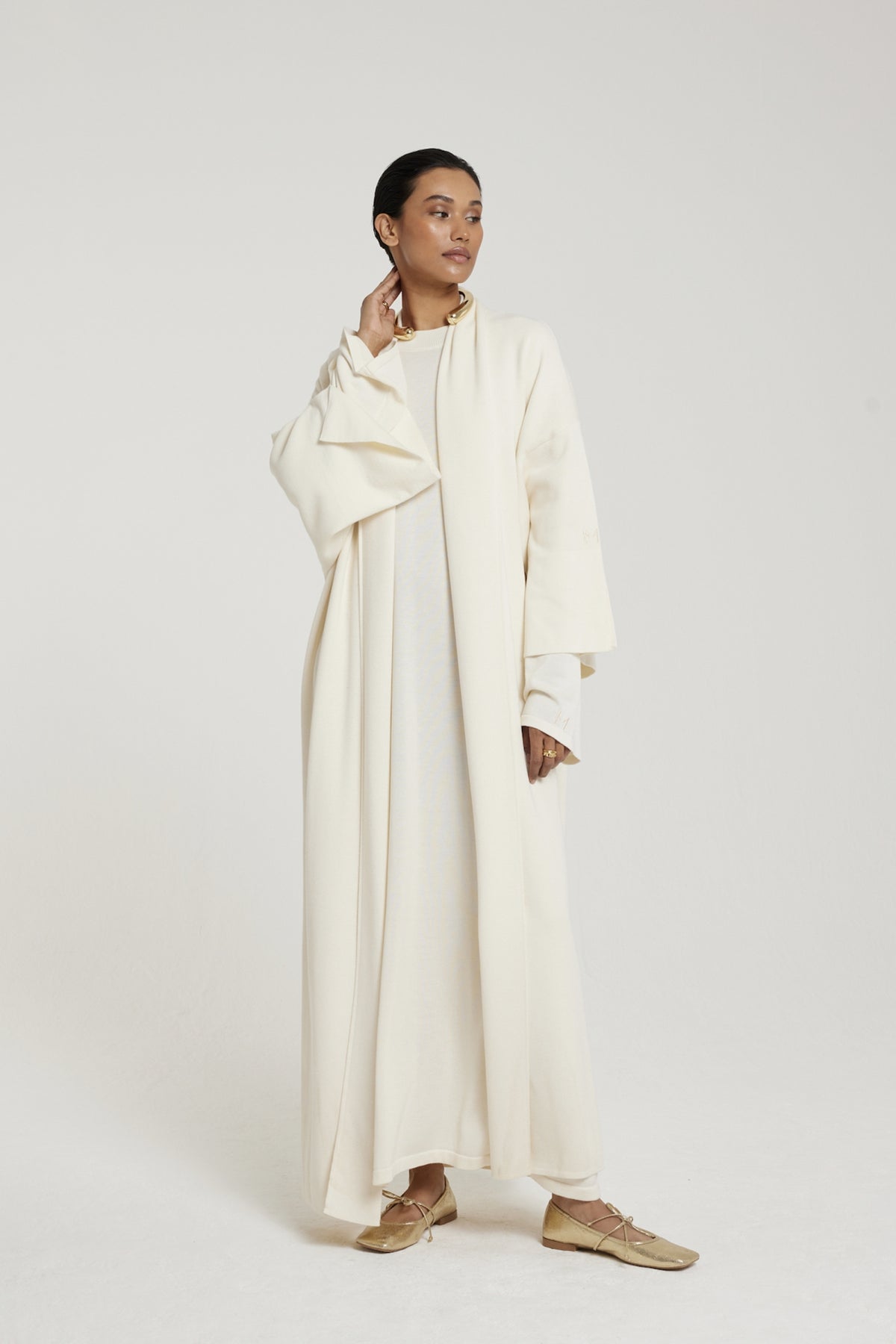 Knitted Abaya | Off White