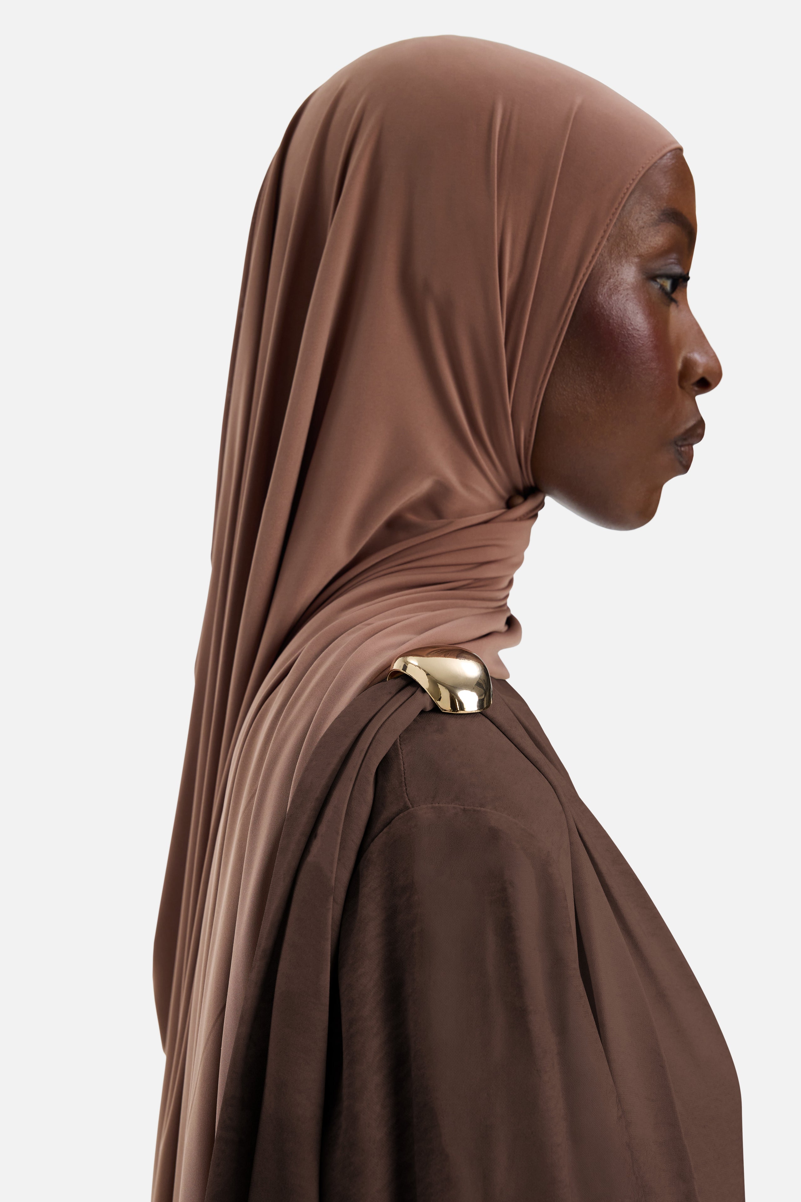 Detailed Shoulder Dress | Ash Brown