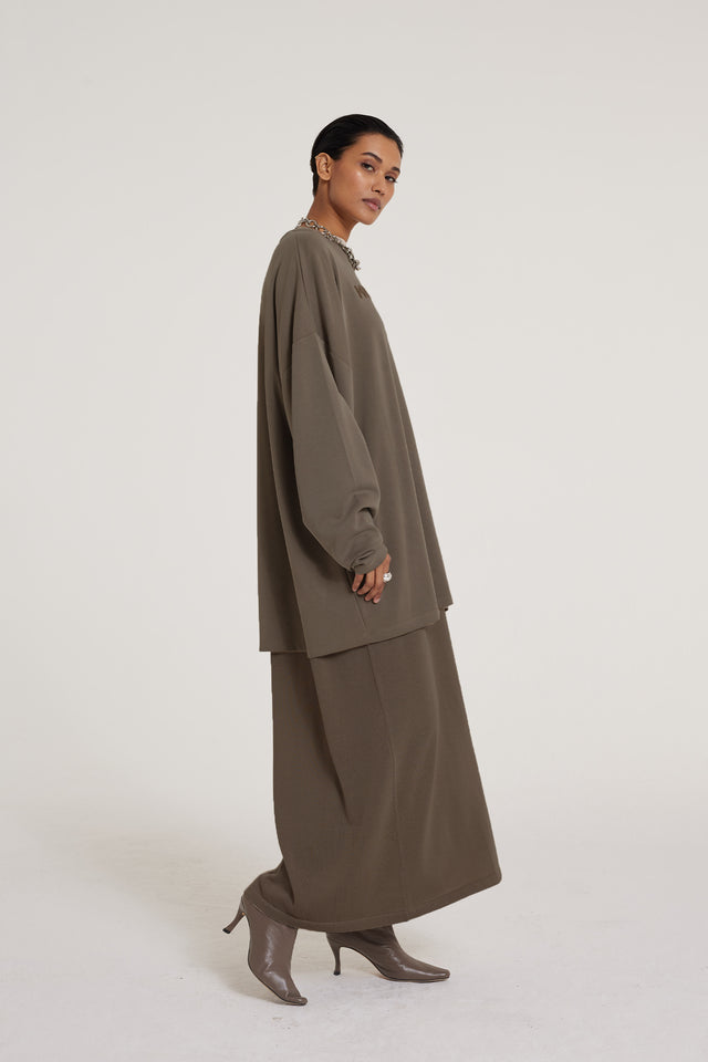 Long Sleeve Top | Ash Brown