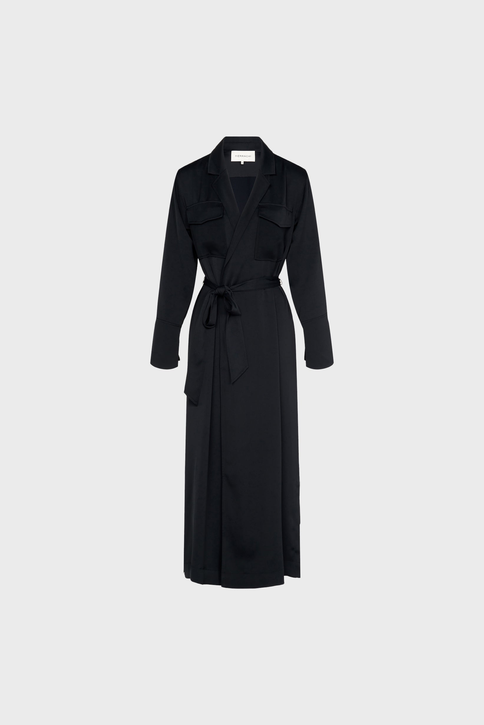 Black satin coat online