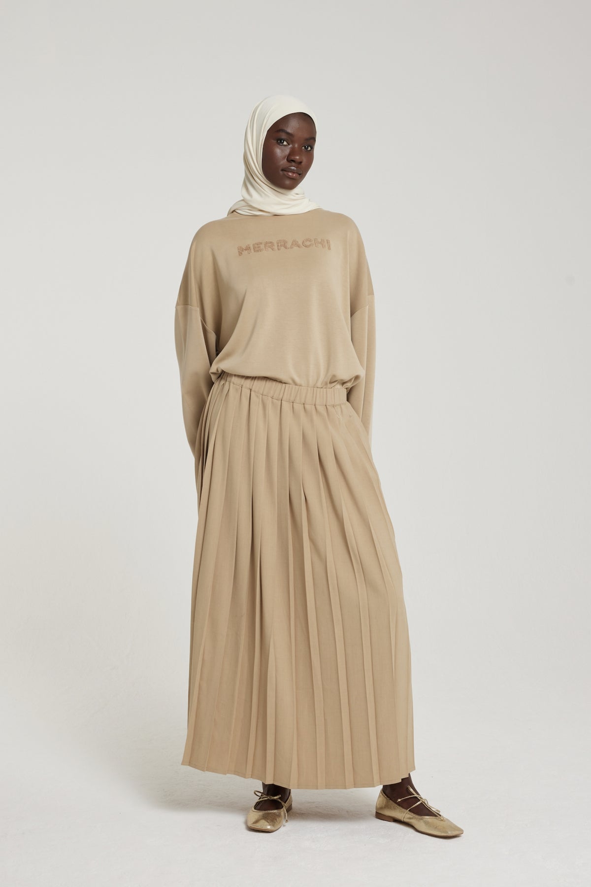 Woven Skirt | Almond